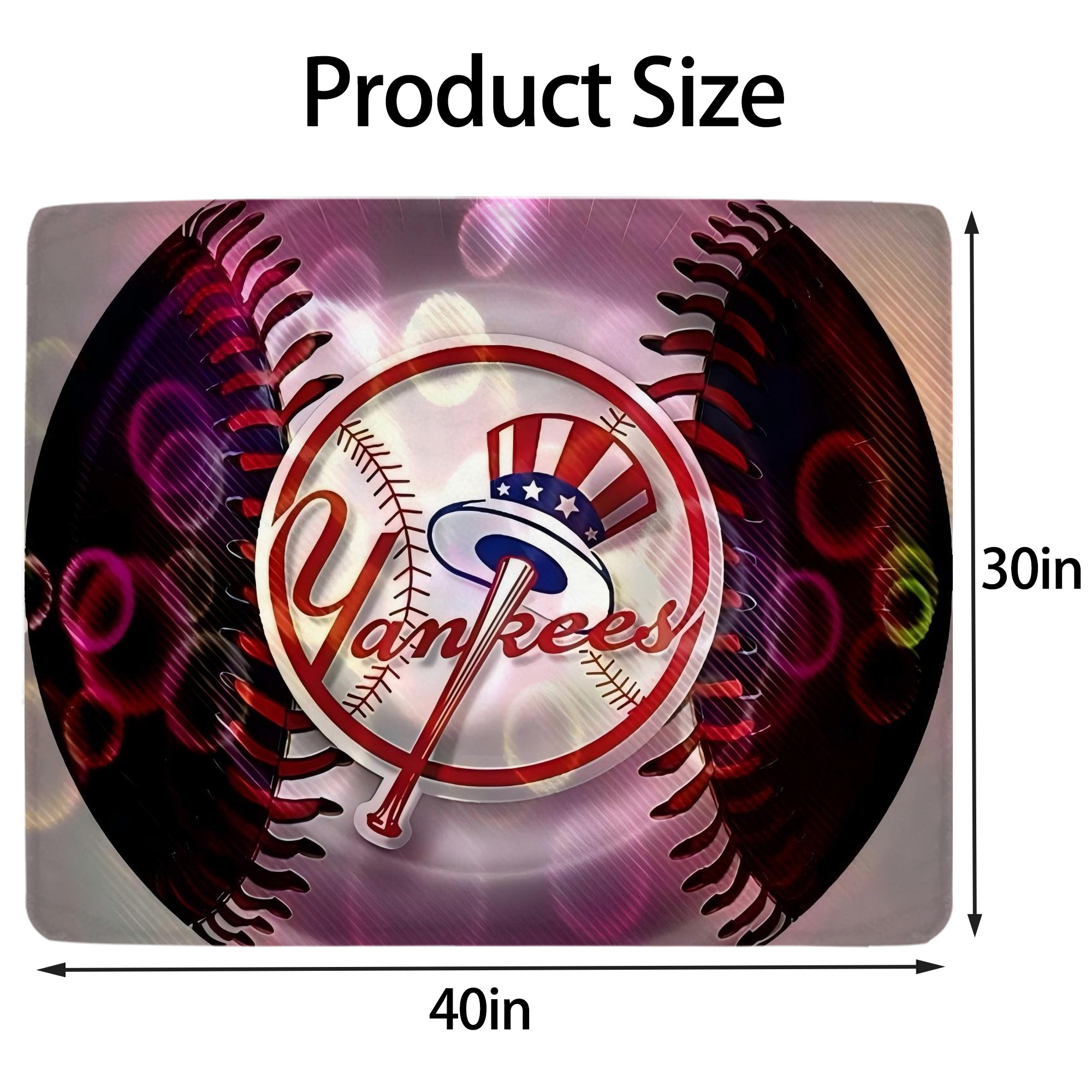 New York Yankees 244 Soft Plush Fleece Blanket 30x40 Inch - 300GSM Flannel, Ultra Soft & Warm, Lightweight & Durable, Perfect For Kids, Adults, Couch, Bed, Camping, Travel, Gift For Family & Friends