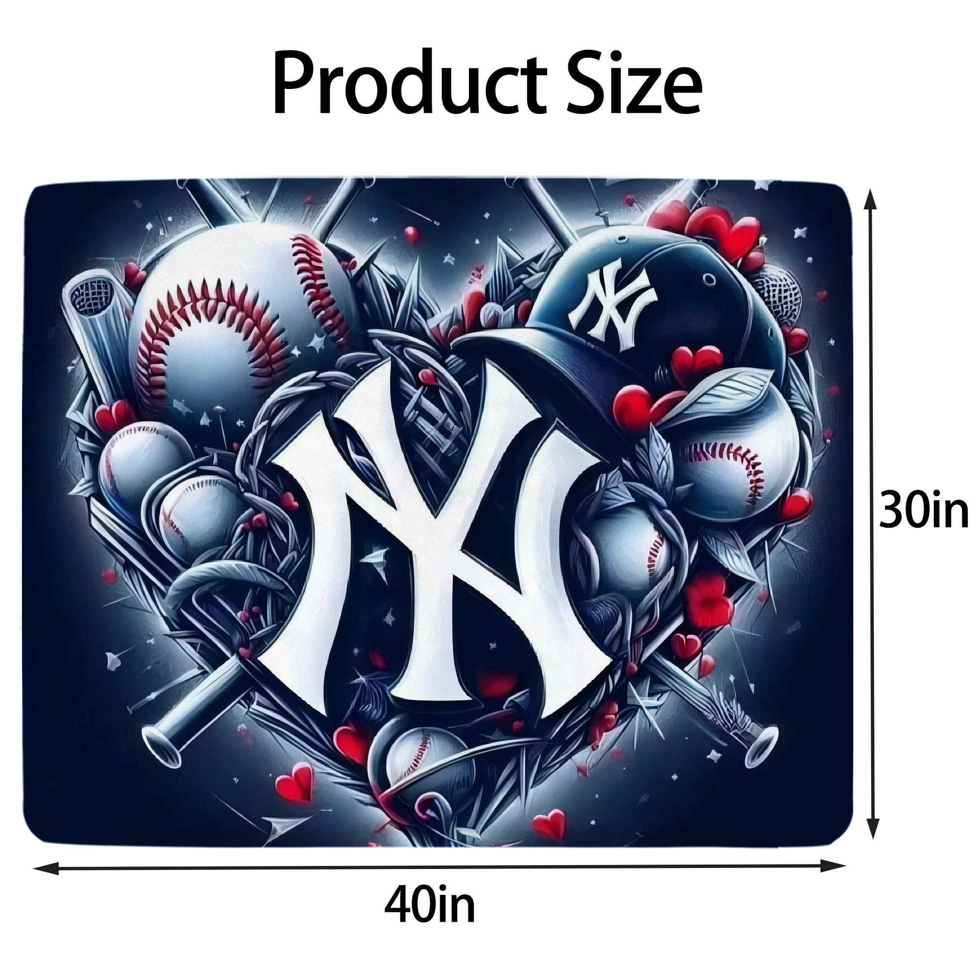 New York Yankees 251 Soft Plush Fleece Blanket 30x40 Inch - 300GSM Flannel, Ultra Soft & Warm, Lightweight & Durable, Perfect For Kids, Adults, Couch, Bed, Camping, Travel, Gift For Family & Friends