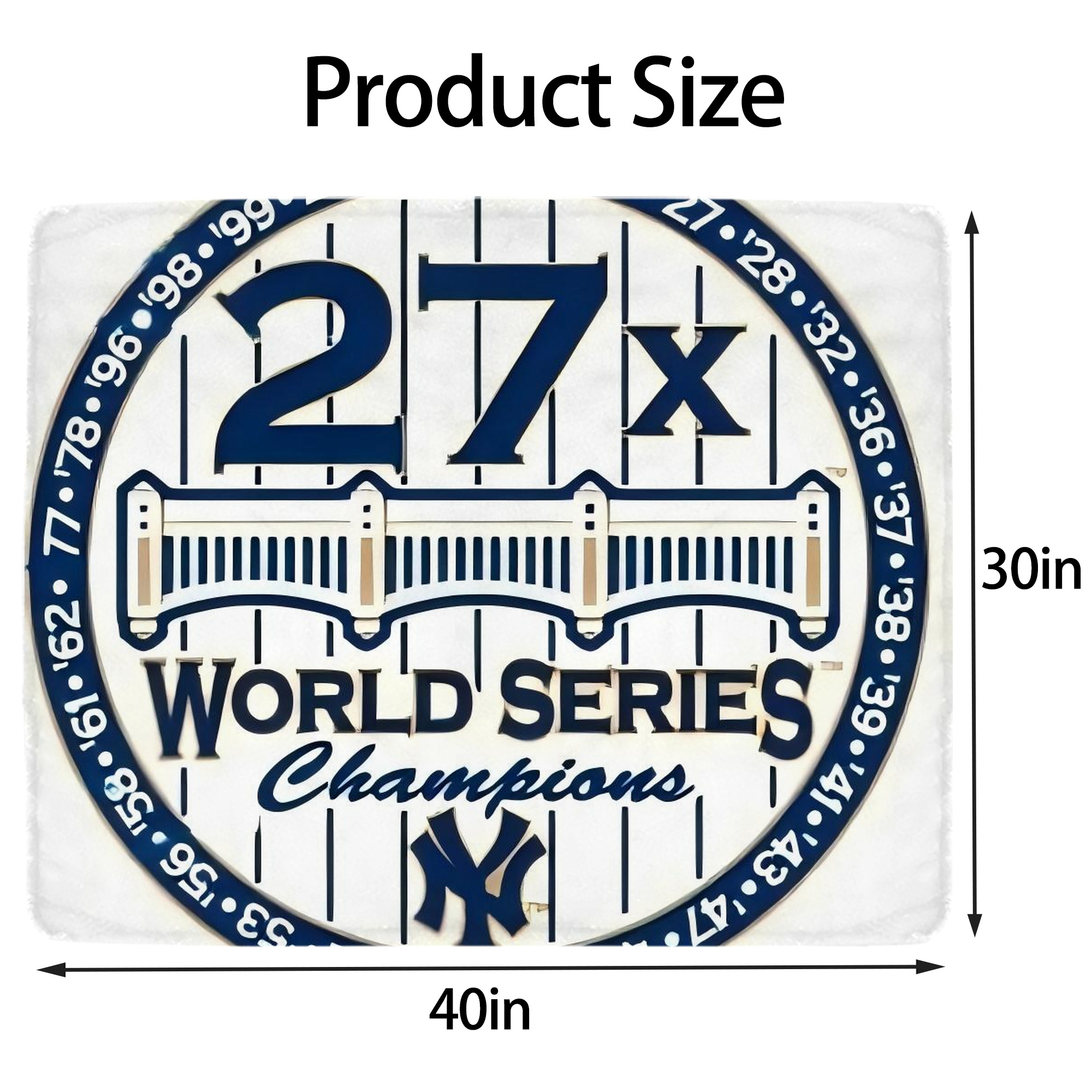 New York Yankees 263 Soft Plush Fleece Blanket 30x40 Inch - 300GSM Flannel, Ultra Soft & Warm, Lightweight & Durable, Perfect For Kids, Adults, Couch, Bed, Camping, Travel, Gift For Family & Friends