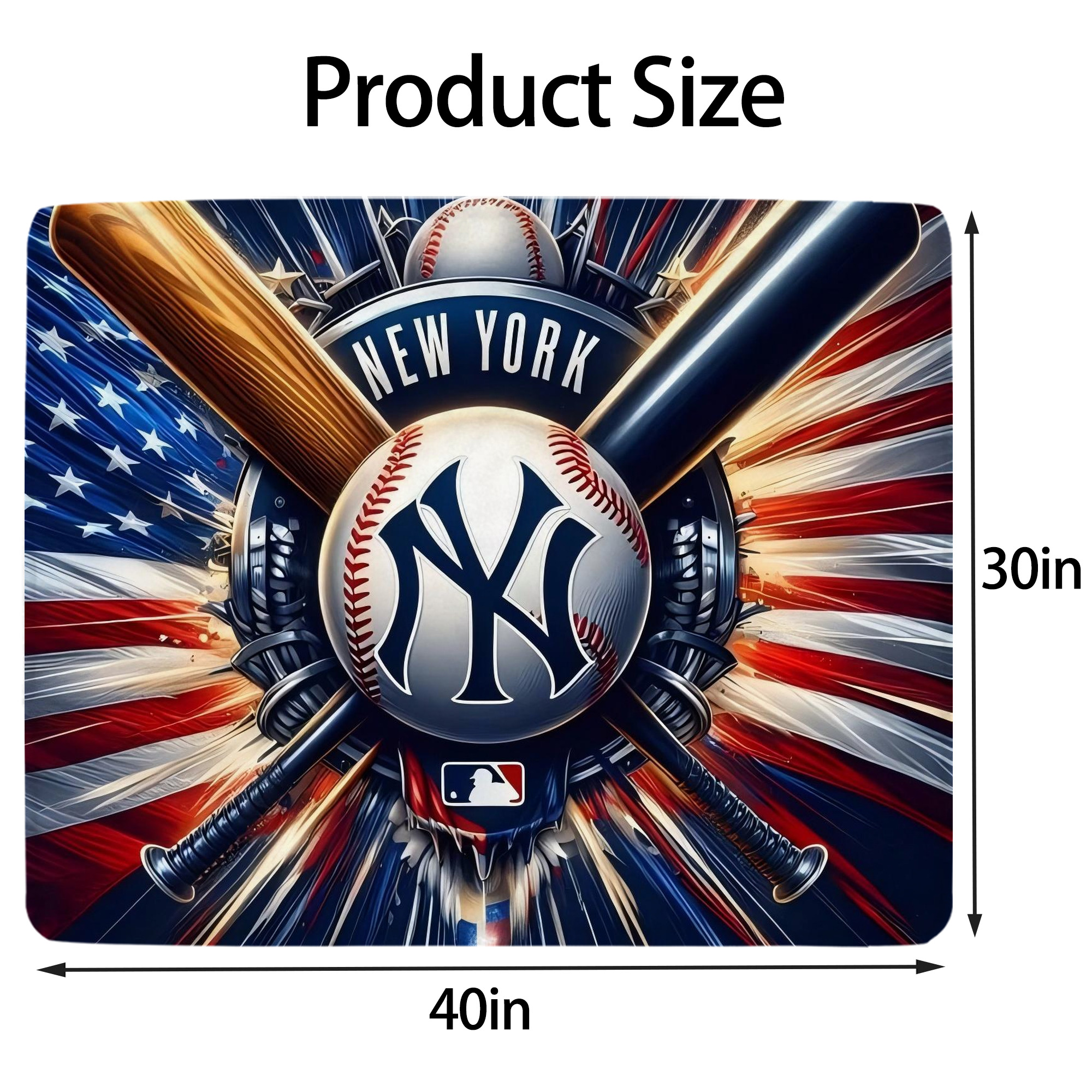 New York Yankees 268 Soft Plush Fleece Blanket 30x40 Inch - 300GSM Flannel, Ultra Soft & Warm, Lightweight & Durable, Perfect For Kids, Adults, Couch, Bed, Camping, Travel, Gift For Family & Friends