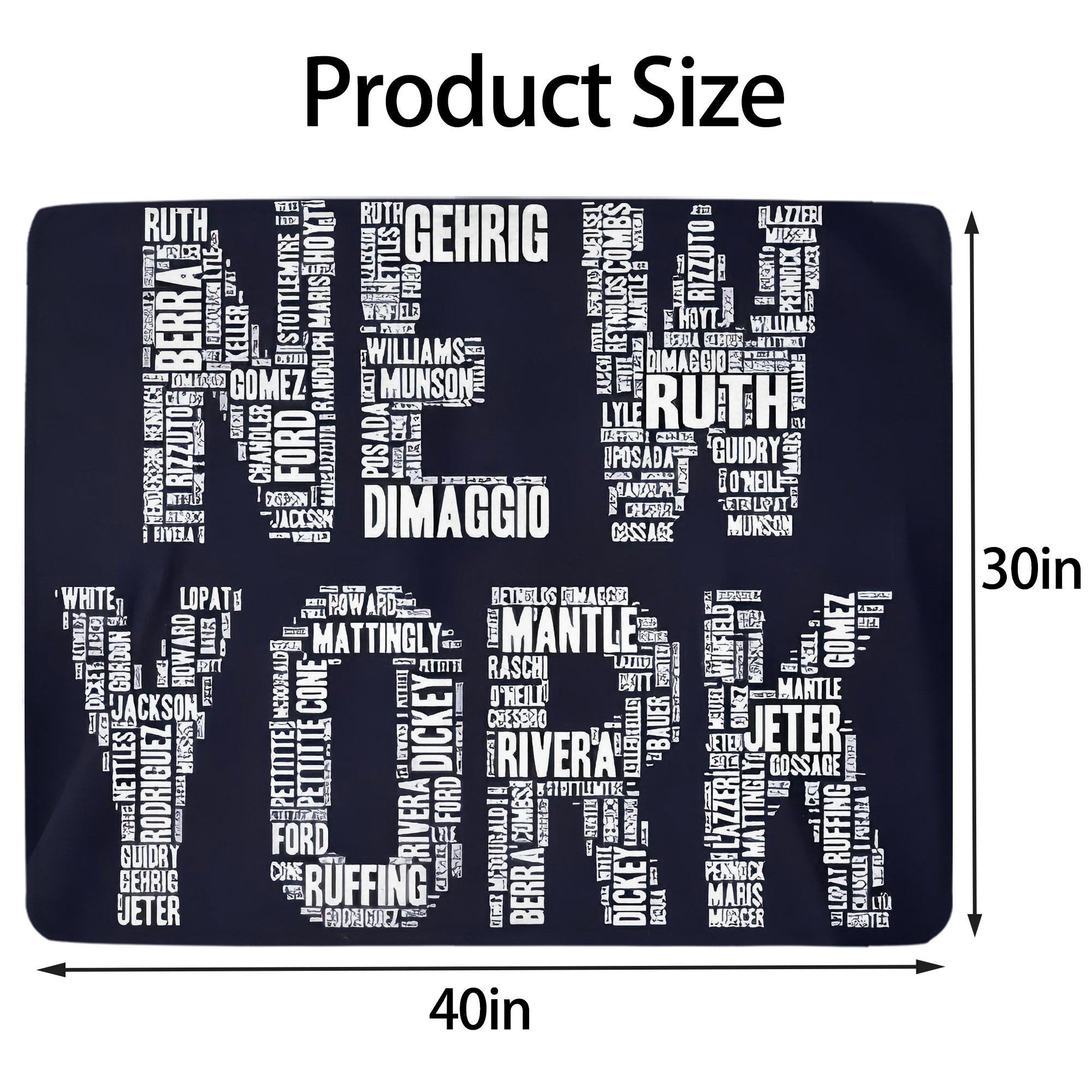 New York Yankees 303 Soft Plush Fleece Blanket 30x40 Inch - 300GSM Flannel, Ultra Soft & Warm, Lightweight & Durable, Perfect For Kids, Adults, Couch, Bed, Camping, Travel, Gift For Family & Friends