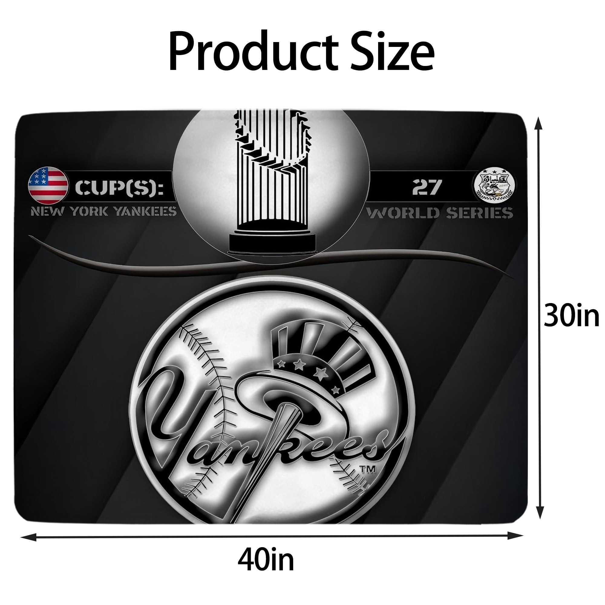 New York Yankees 325 Soft Plush Fleece Blanket 30x40 Inch - 300GSM Flannel, Ultra Soft & Warm, Lightweight & Durable, Perfect For Kids, Adults, Couch, Bed, Camping, Travel, Gift For Family & Friends