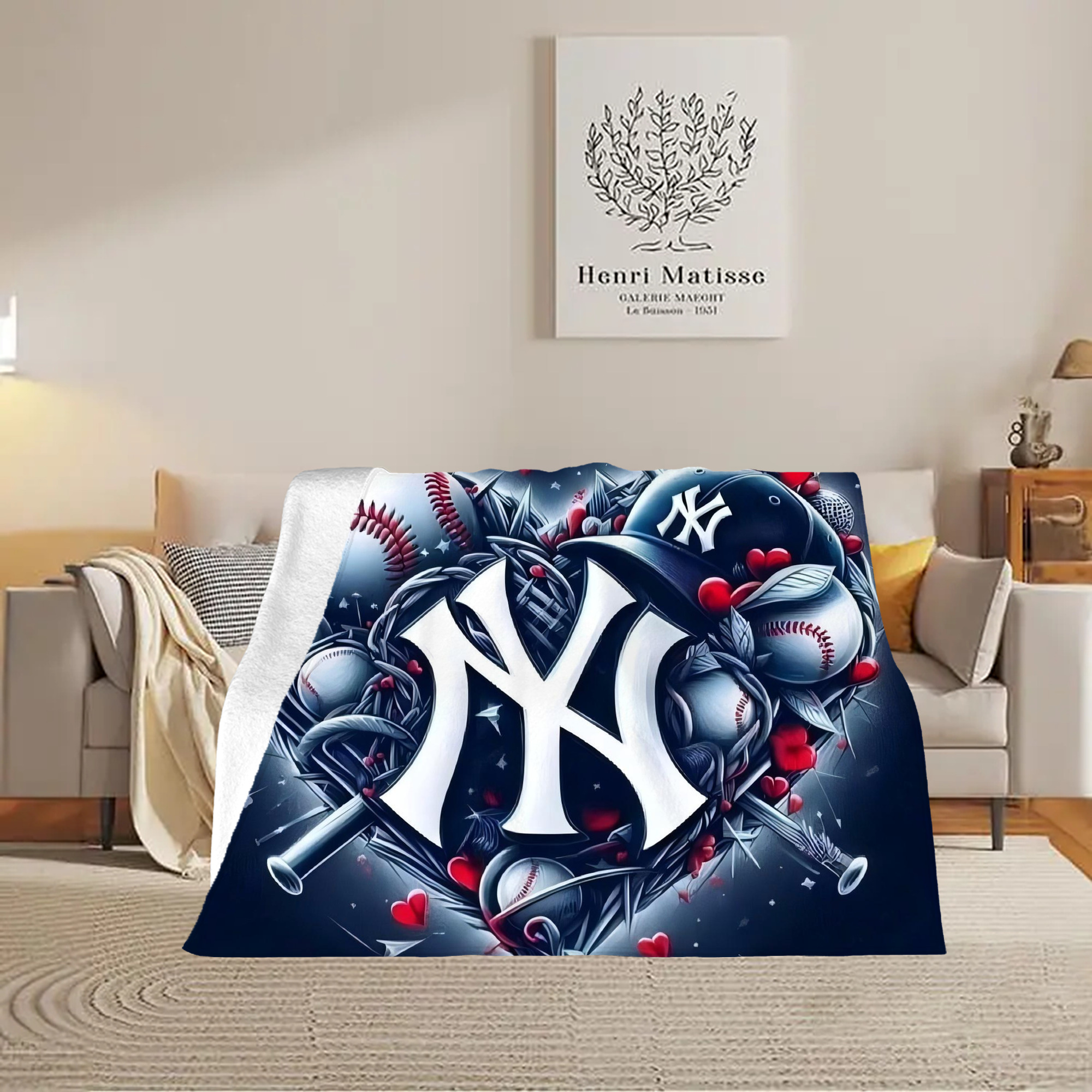 New York Yankees 251 Soft Plush Fleece Blanket 30x40 Inch - 300GSM Flannel, Ultra Soft & Warm, Lightweight & Durable, Perfect For Kids, Adults, Couch, Bed, Camping, Travel, Gift For Family & Friends