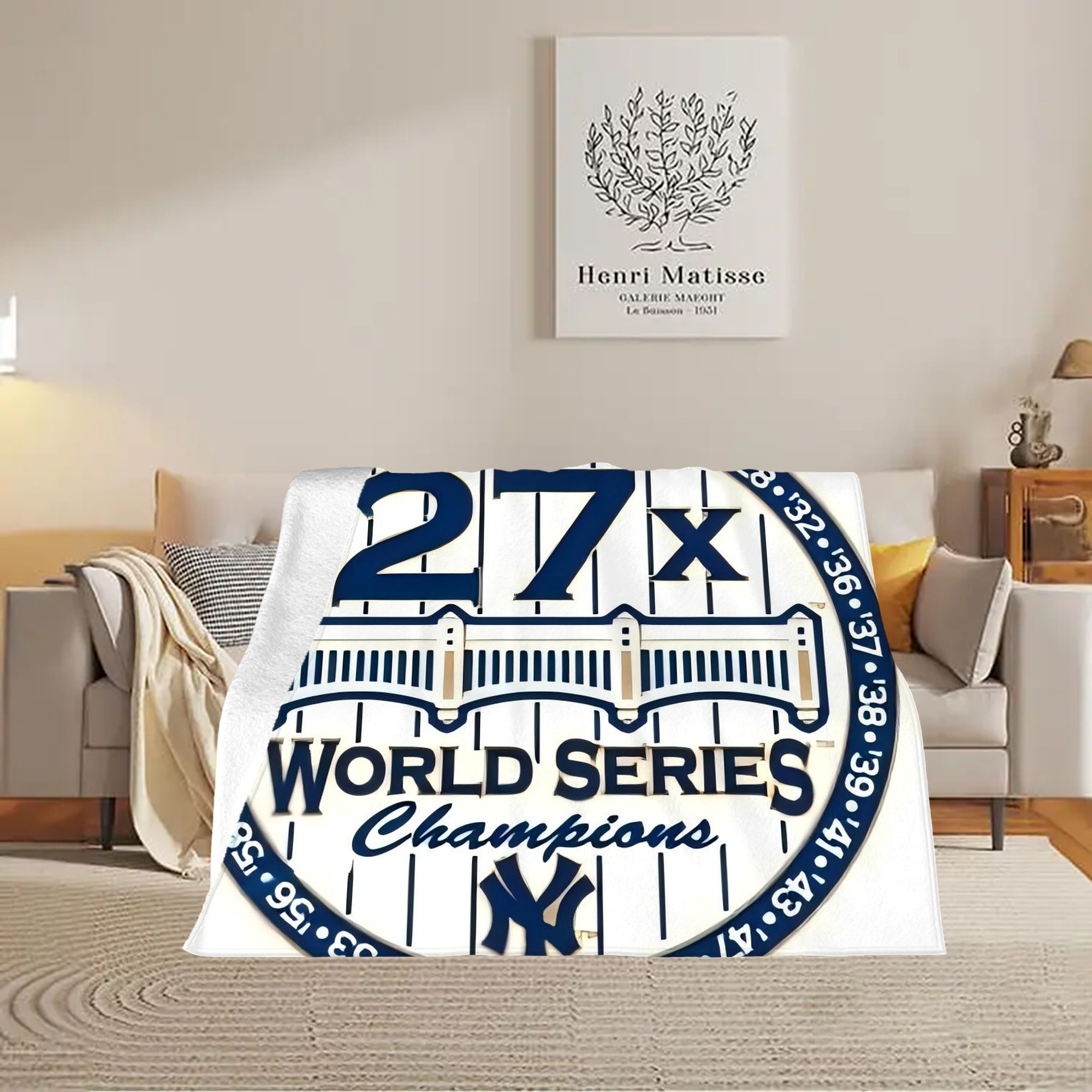New York Yankees 263 Soft Plush Fleece Blanket 30x40 Inch - 300GSM Flannel, Ultra Soft & Warm, Lightweight & Durable, Perfect For Kids, Adults, Couch, Bed, Camping, Travel, Gift For Family & Friends
