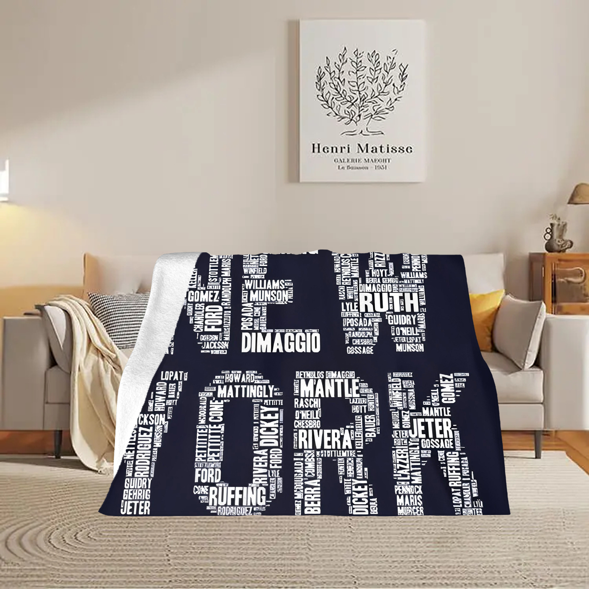 New York Yankees 303 Soft Plush Fleece Blanket 30x40 Inch - 300GSM Flannel, Ultra Soft & Warm, Lightweight & Durable, Perfect For Kids, Adults, Couch, Bed, Camping, Travel, Gift For Family & Friends