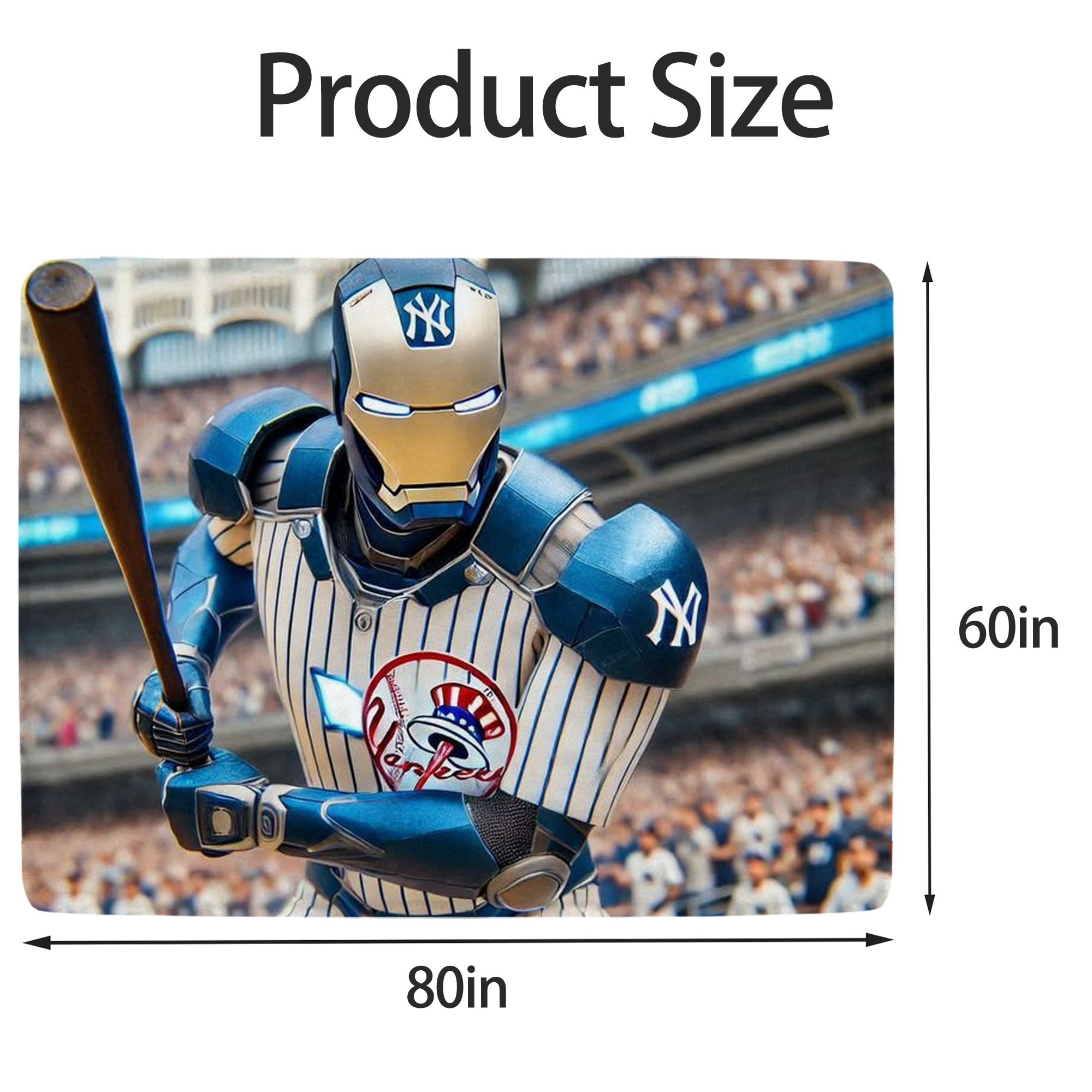 New York Yankees Iron Man Soft Fleece Throw Blanket 60 X 80 Inch – Super Soft, Lightweight, And Durable – Perfect For Sofa, Bed, Camping, And More – Ideal Gift For Family And Friends
