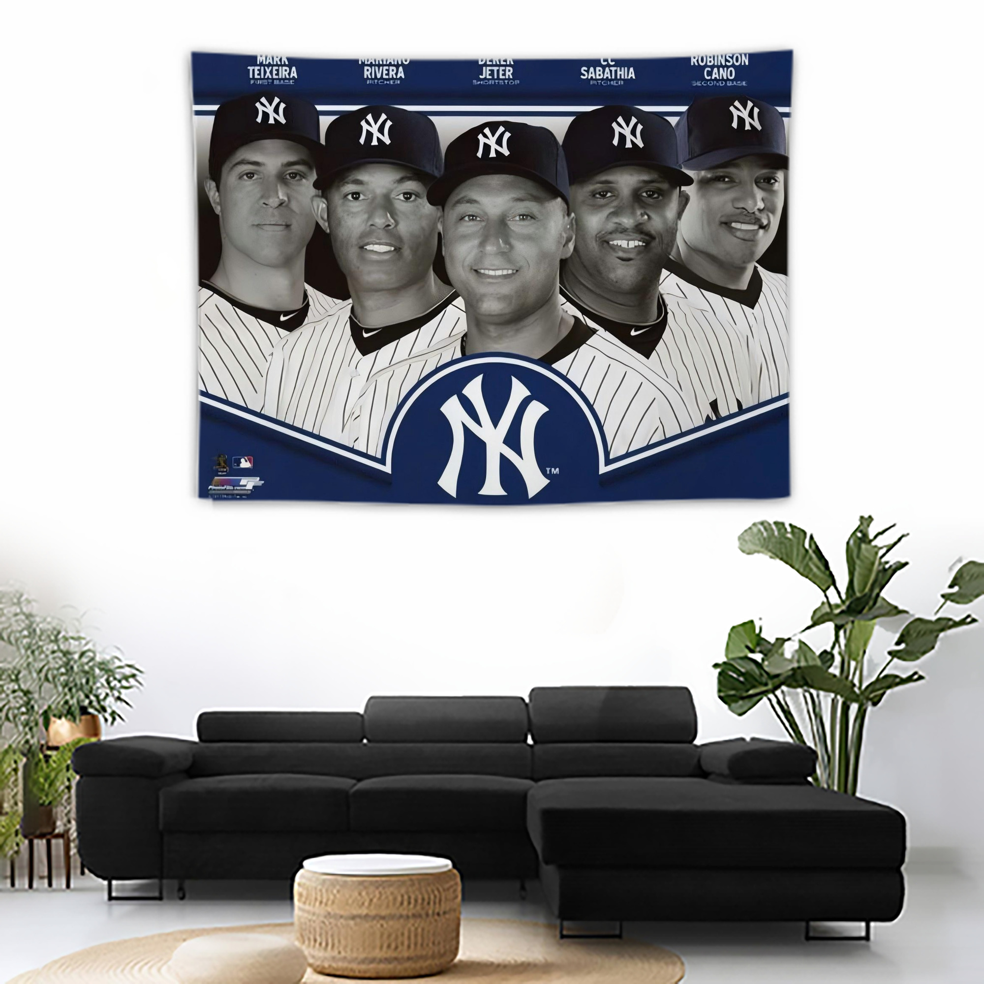 New York Yankees 361 Wall Tapestry For Bedroom Aesthetic – Boho Style Polyester Fabric Wall Hanging With Hooks – 60 X 90 Inch Large Size, Lightweight, Durable, Easy To Hang