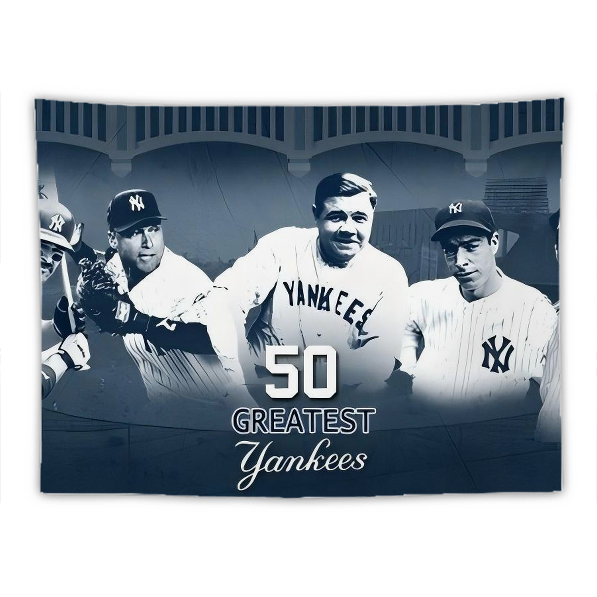 New York Yankees 351 Wall Tapestry For Bedroom Aesthetic – Boho Style Polyester Fabric Wall Hanging With Hooks – 60 X 90 Inch Large Size, Lightweight, Durable, Easy To Hang