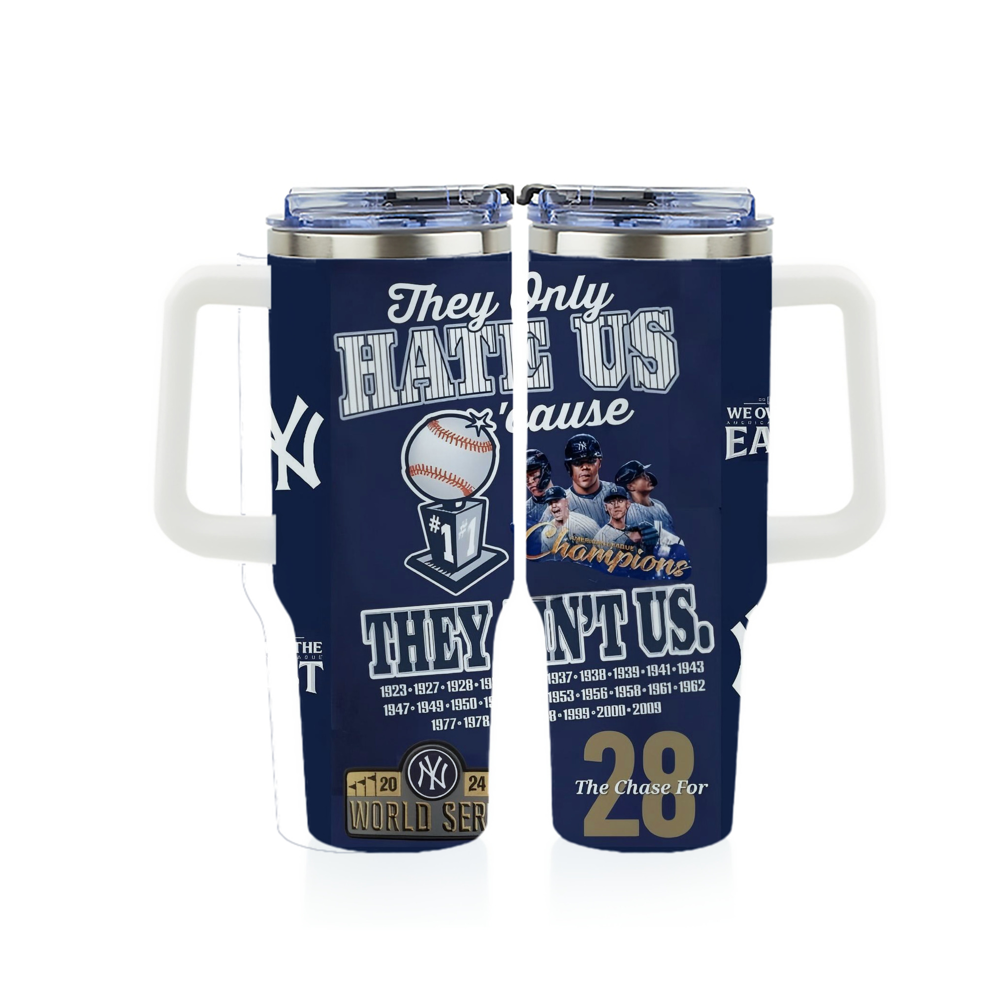 New York Yankees 358 40oz Full Wrap Car Tumbler – Durable Stainless Steel Travel Mug With Vibrant UV Print – Double Wall Insulated, Fits Most Car Cup Holders