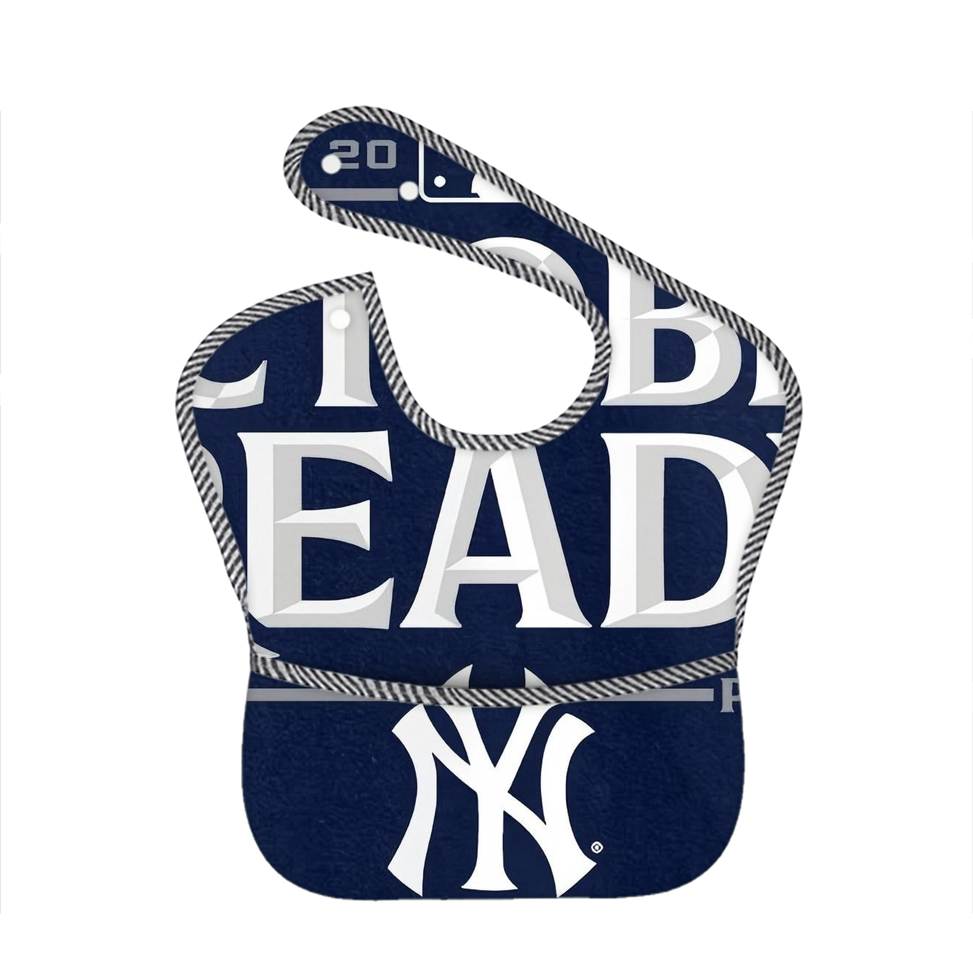 New York Yankees 360 Adjustable Waterproof Toddler Bib – Full-Print Durable Polyester – Foldable Crumb Pocket – Easy Snap Closure – Soft