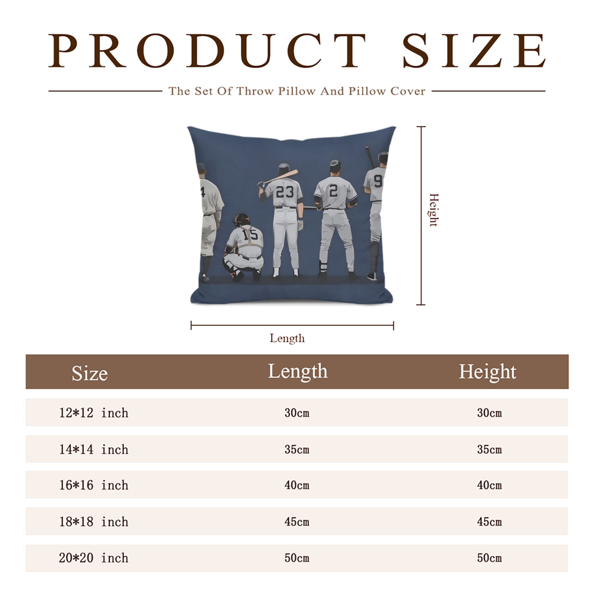 New York Yankees 242 Soft Polyester Pillow Cover With Insert – Double-Sided Design, Invisible Zipper, Durable & Breathable – Easy Care Cushion Set