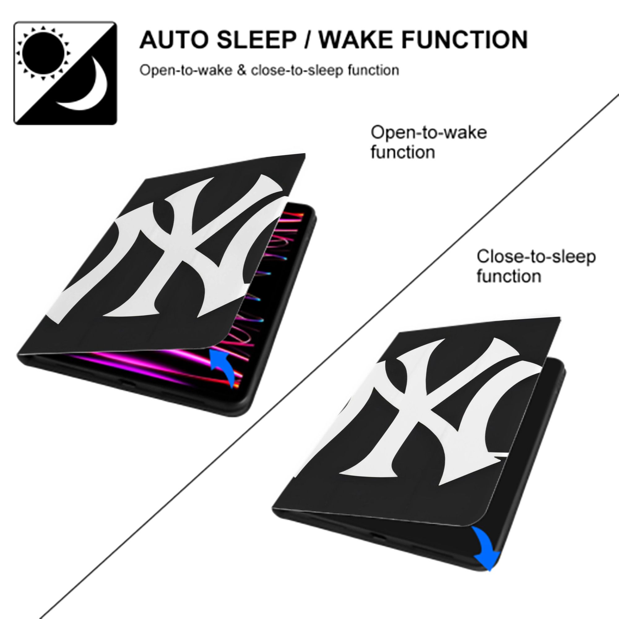 New York Yankees 350 IPad Case Without Pencil Slot – Book-Style Cover With PU Leather & TPU – Slim, Durable, Scratch-Resistant, Full Protection & Easy Access