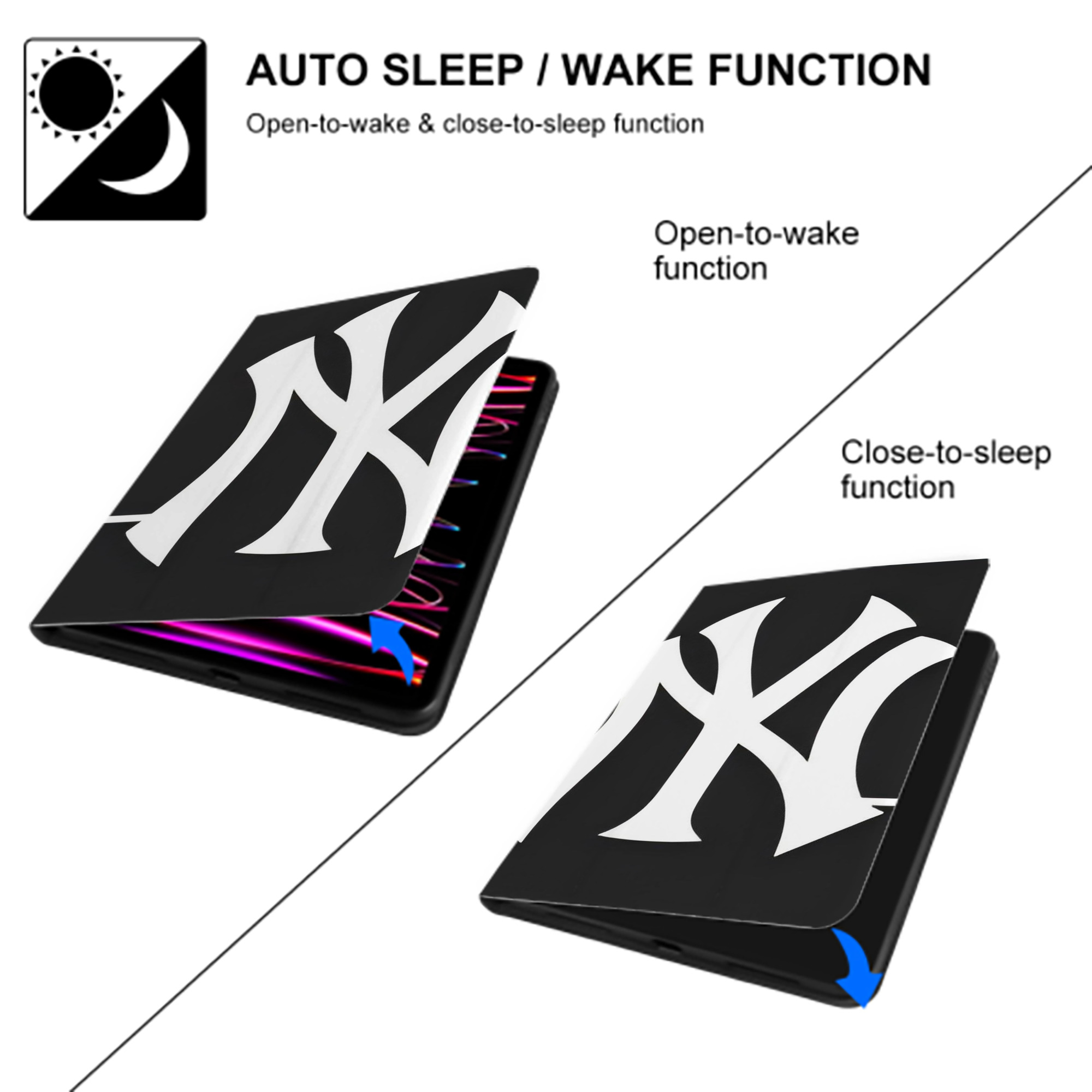 New York Yankees 350 IPad Book-Style Case With Pencil Slot – Slim PU & TPU Cover – Full Protection, Precise Fit, Water & Scratch Resistant