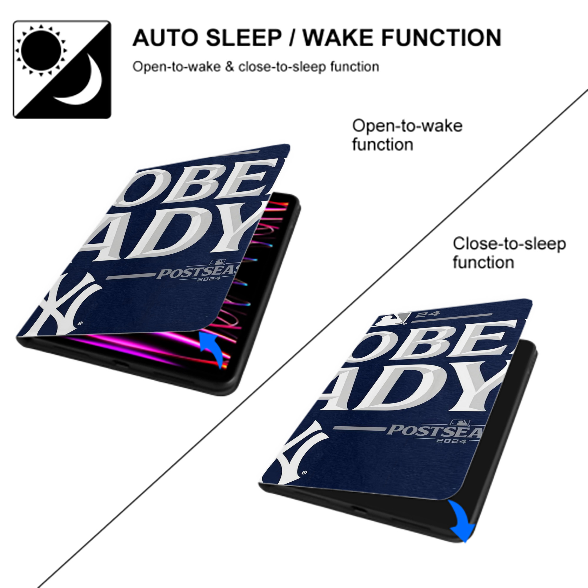 New York Yankees 360 IPad Book-Style Case With Pencil Slot – Slim PU & TPU Cover – Full Protection, Precise Fit, Water & Scratch Resistant