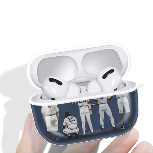 New York Yankees 242 AirPods Pro Hard Case White With Keychain, Durable Flexible PC, Precise Cutouts, Anti-Fingerprint, Yellowing & Scratch Resistant, Full Protection, Washable