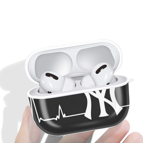 New York Yankees 350 AirPods Pro Hard Case White With Keychain, Durable Flexible PC, Precise Cutouts, Anti-Fingerprint, Yellowing & Scratch Resistant, Full Protection, Washable
