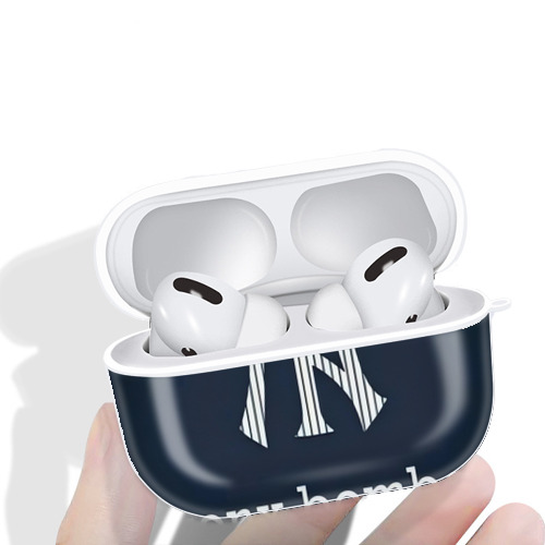 New York Yankees 355 AirPods Pro Hard Case White With Keychain, Durable Flexible PC, Precise Cutouts, Anti-Fingerprint, Yellowing & Scratch Resistant, Full Protection, Washable