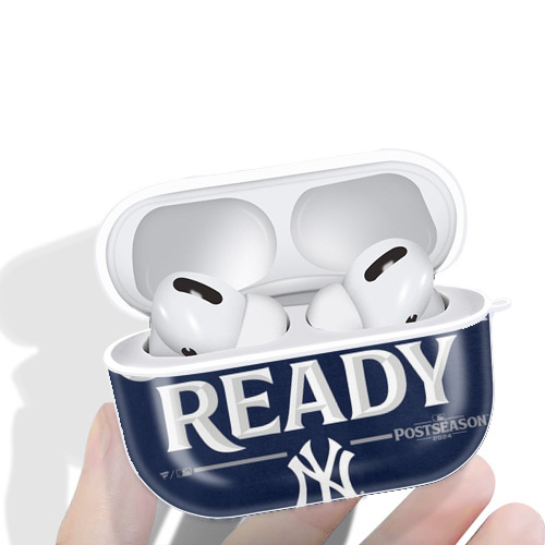 New York Yankees 360 AirPods Pro Hard Case White With Keychain, Durable Flexible PC, Precise Cutouts, Anti-Fingerprint, Yellowing & Scratch Resistant, Full Protection, Washable
