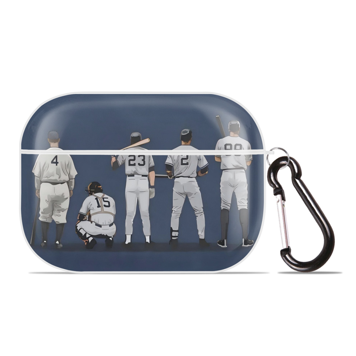 New York Yankees 242 AirPods Pro Hard Case White With Keychain, Durable Flexible PC, Precise Cutouts, Anti-Fingerprint, Yellowing & Scratch Resistant, Full Protection, Washable