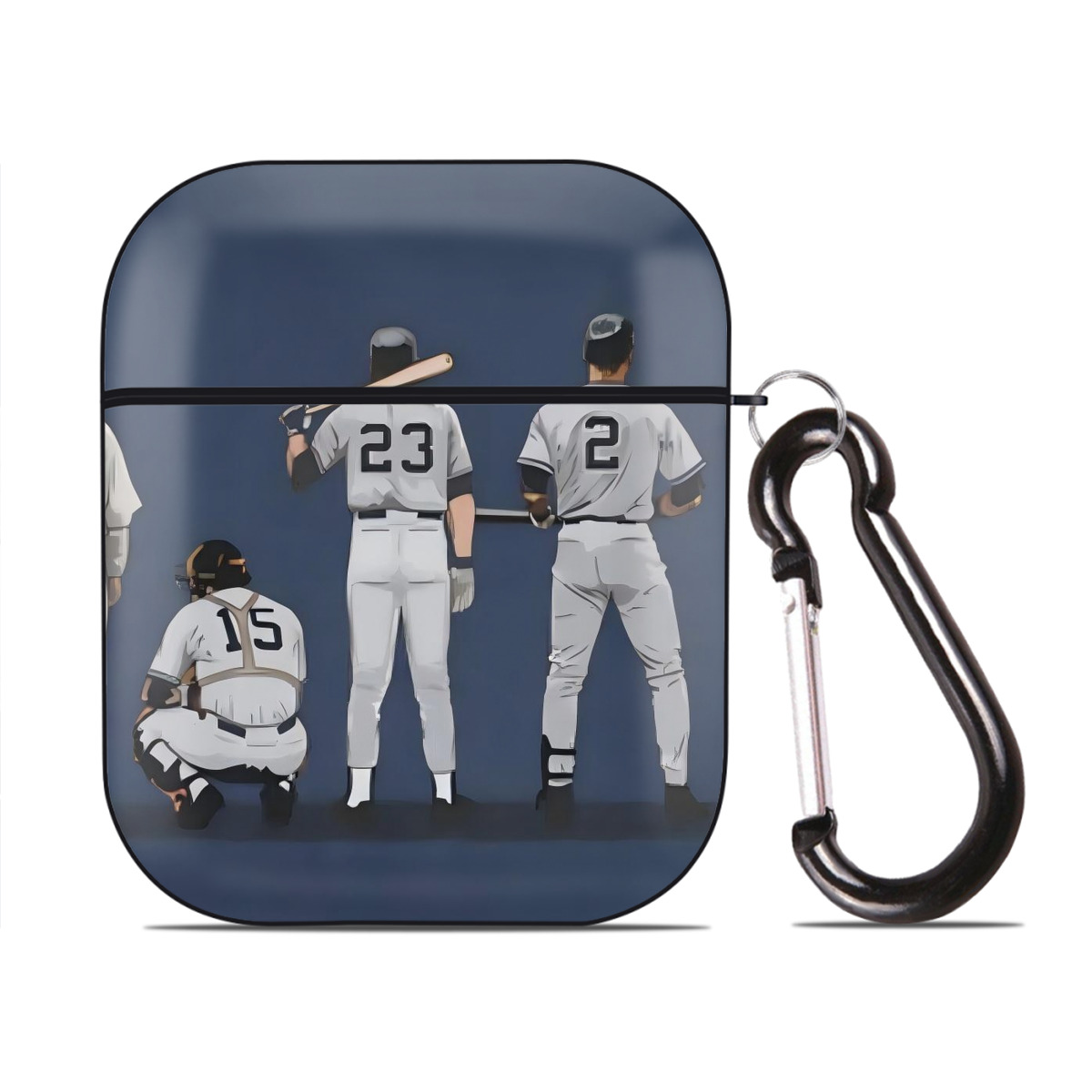 New York Yankees 242 AirPods 2 Case Hard Shell Black, Flexible PC Material, Precise Cutouts, Full Protection, Anti-Fingerprint, Washable, Includes Keychain – Durable & Slim Design