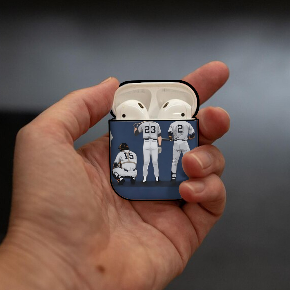 New York Yankees 242 AirPods 2 Case Hard Shell Black, Flexible PC Material, Precise Cutouts, Full Protection, Anti-Fingerprint, Washable, Includes Keychain – Durable & Slim Design