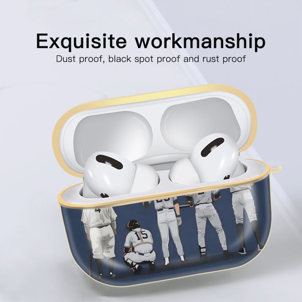 New York Yankees 242 Luxury Gold AirPods Pro Case With Keychain, Flexible PC Material, Full Protection, Precise Cutouts, Anti-Fingerprint, Washable, Durable Design