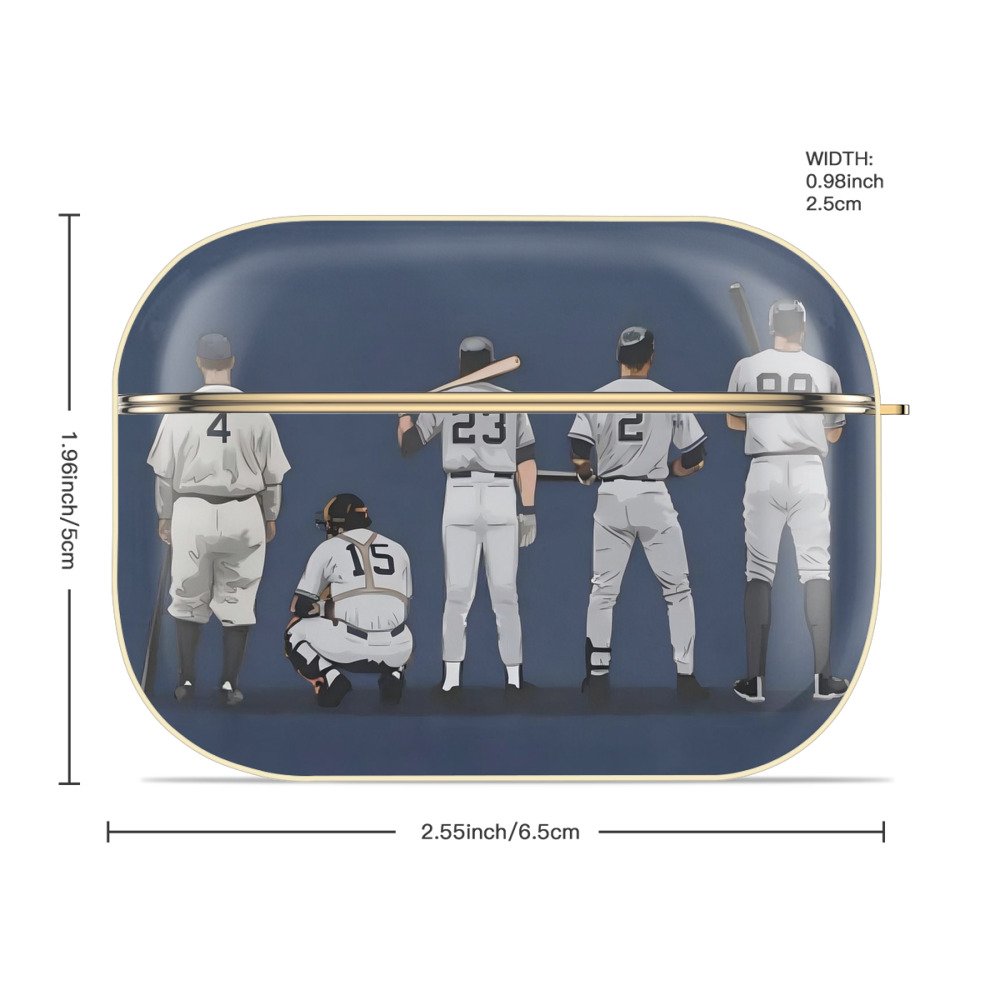 New York Yankees 242 Luxury Gold AirPods Pro Case With Keychain, Flexible PC Material, Full Protection, Precise Cutouts, Anti-Fingerprint, Washable, Durable Design