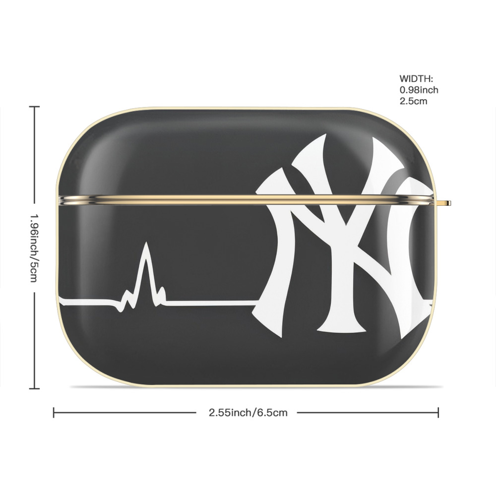 New York Yankees 350 Luxury Gold AirPods Pro Case With Keychain, Flexible PC Material, Full Protection, Precise Cutouts, Anti-Fingerprint, Washable, Durable Design