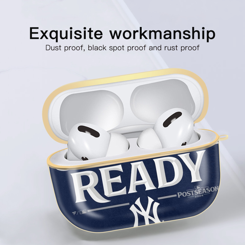 New York Yankees 360 Luxury Gold AirPods Pro Case With Keychain, Flexible PC Material, Full Protection, Precise Cutouts, Anti-Fingerprint, Washable, Durable Design