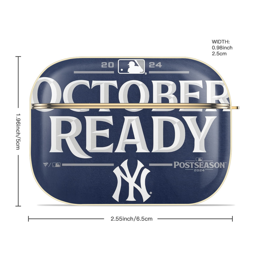 New York Yankees 360 Luxury Gold AirPods Pro Case With Keychain, Flexible PC Material, Full Protection, Precise Cutouts, Anti-Fingerprint, Washable, Durable Design