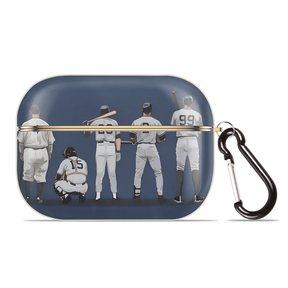 New York Yankees 242 Luxury Gold AirPods Pro Case With Keychain, Flexible PC Material, Full Protection, Precise Cutouts, Anti-Fingerprint, Washable, Durable Design