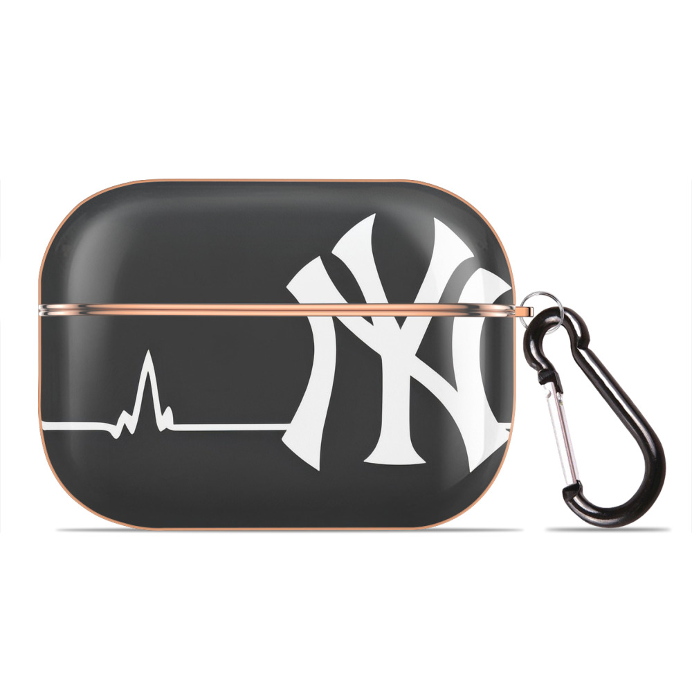New York Yankees 350 AirPods Pro Protective Case Rose Gold, Flexible PC Material, Precise Fit, Anti-Slip Cover, Full Protection, Fingerprint Resistant, Washable With Keychain