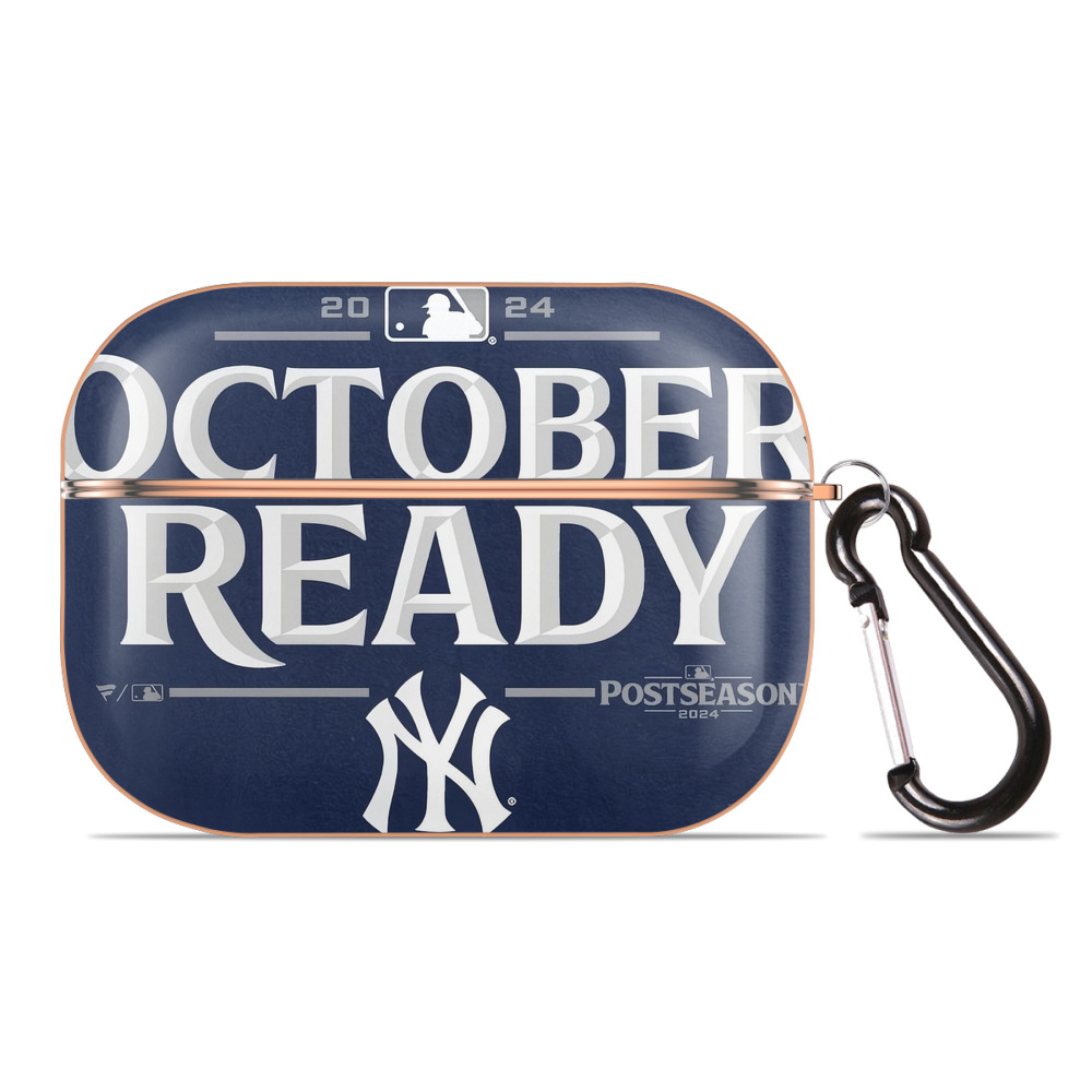 New York Yankees 360 AirPods Pro Protective Case Rose Gold, Flexible PC Material, Precise Fit, Anti-Slip Cover, Full Protection, Fingerprint Resistant, Washable With Keychain