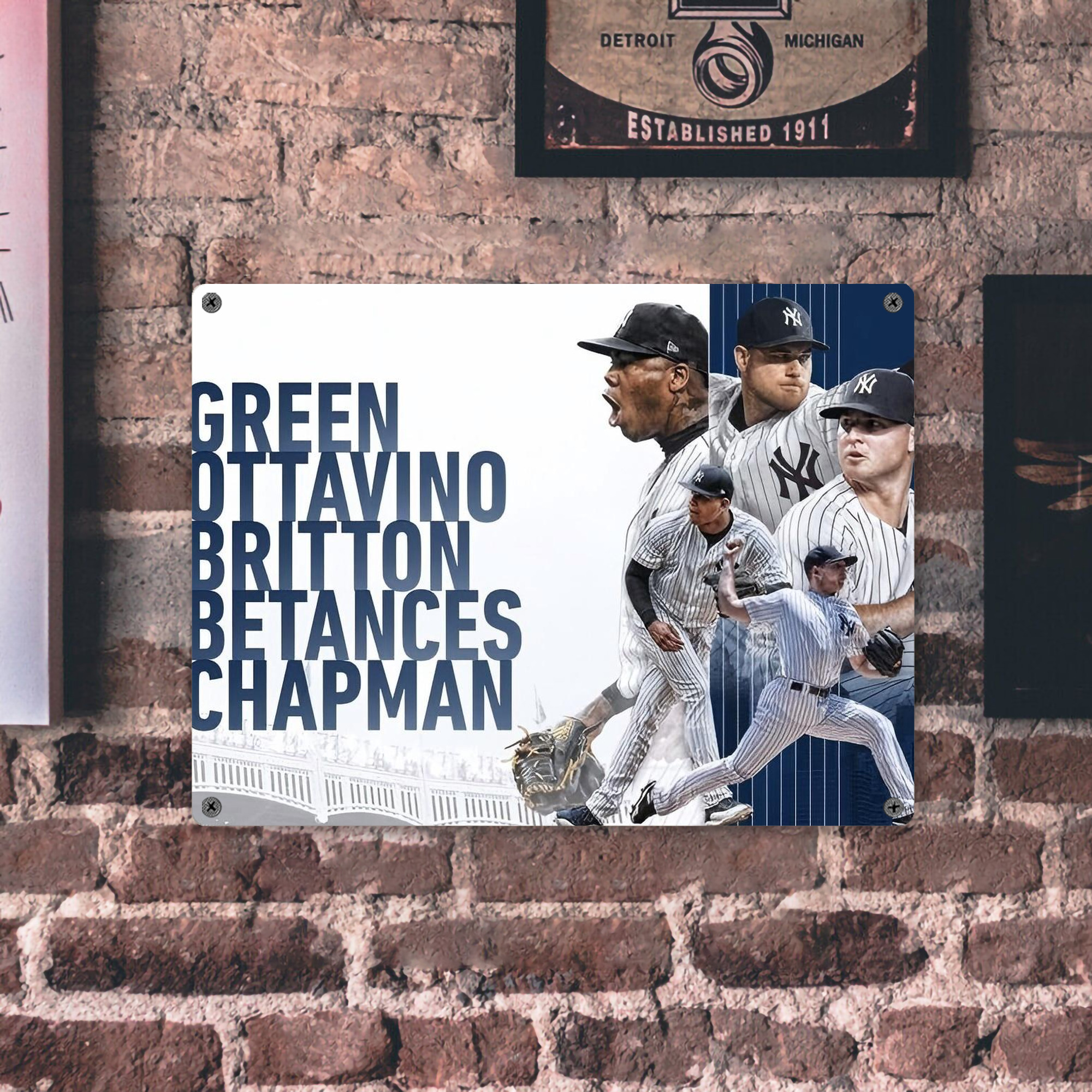 New York Yankees 249 Vintage Metal Tin Sign 16x12 – Full-Print Iron Wall Decor – Durable, Fade-Resistant – Easy To Hang – Ideal For Home, Bar, Kitchen & Office Decor