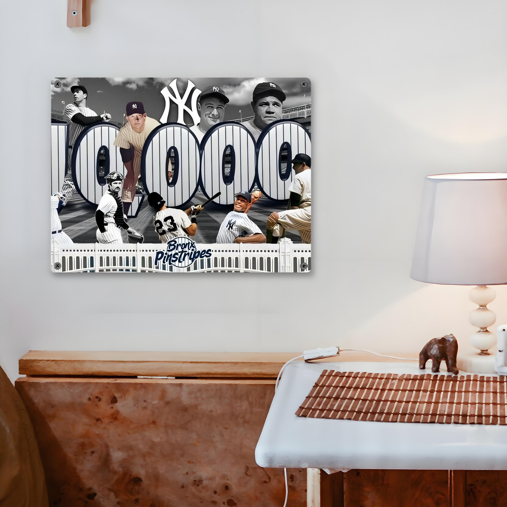 New York Yankees 357 Vintage Metal Tin Sign 16x12 – Full-Print Iron Wall Decor – Durable, Fade-Resistant – Easy To Hang – Ideal For Home, Bar, Kitchen & Office Decor