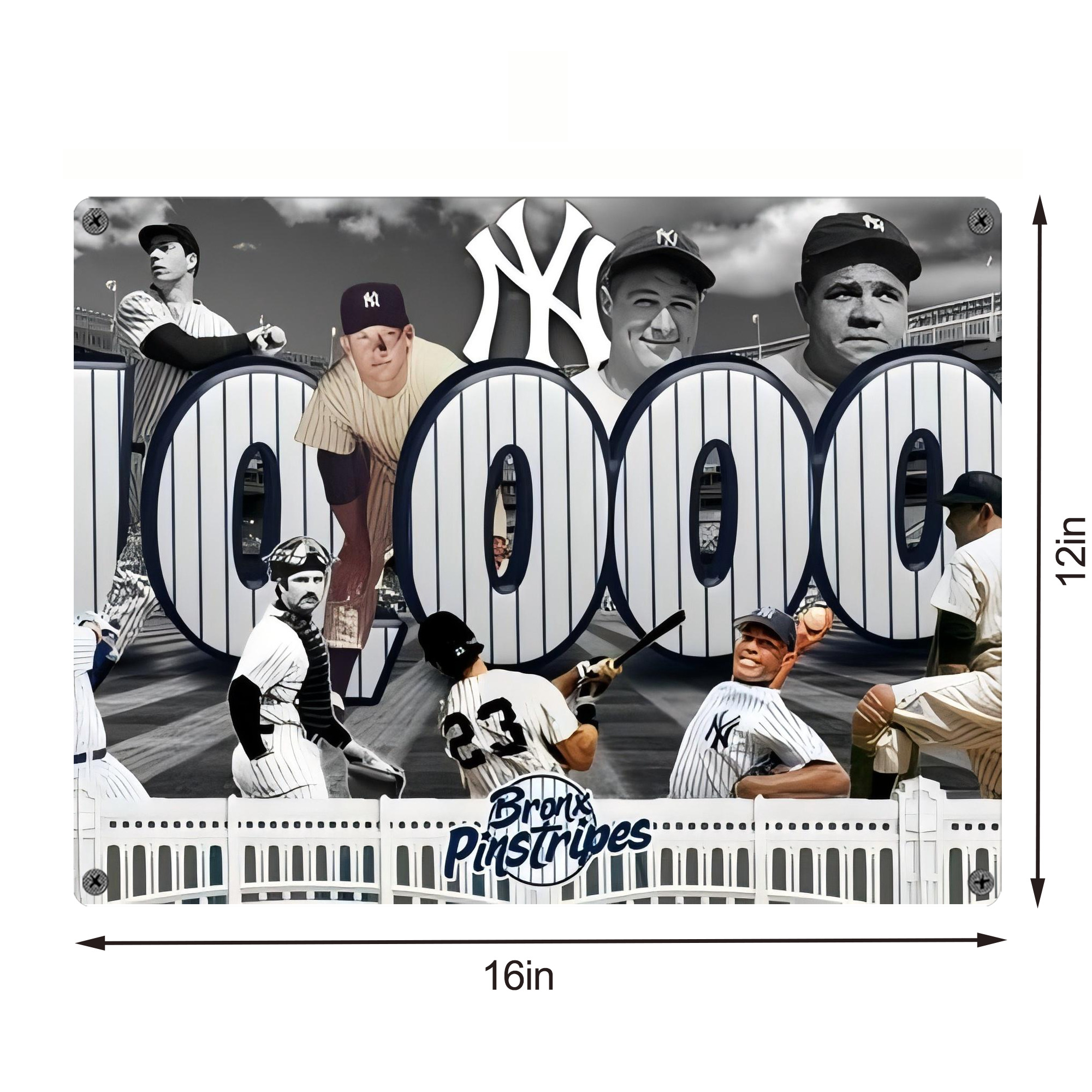 New York Yankees 357 Vintage Metal Tin Sign 16x12 – Full-Print Iron Wall Decor – Durable, Fade-Resistant – Easy To Hang – Ideal For Home, Bar, Kitchen & Office Decor