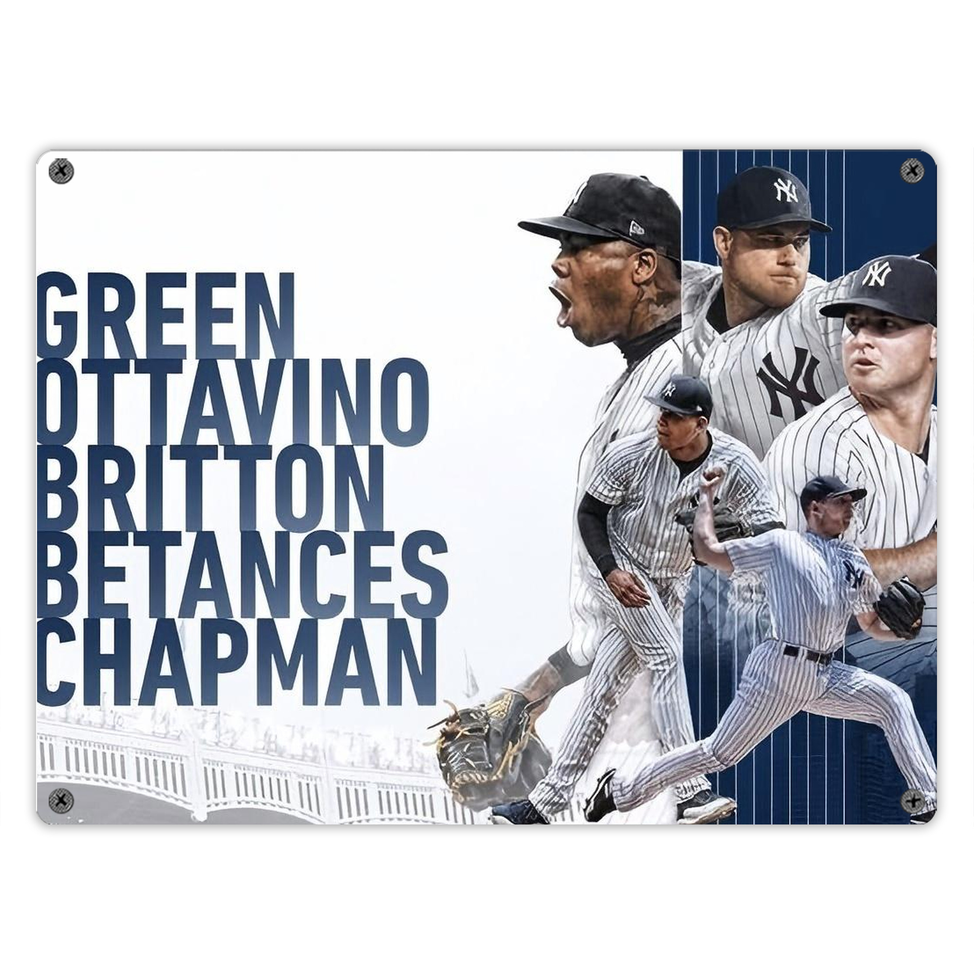 New York Yankees 249 Vintage Metal Tin Sign 16x12 – Full-Print Iron Wall Decor – Durable, Fade-Resistant – Easy To Hang – Ideal For Home, Bar, Kitchen & Office Decor