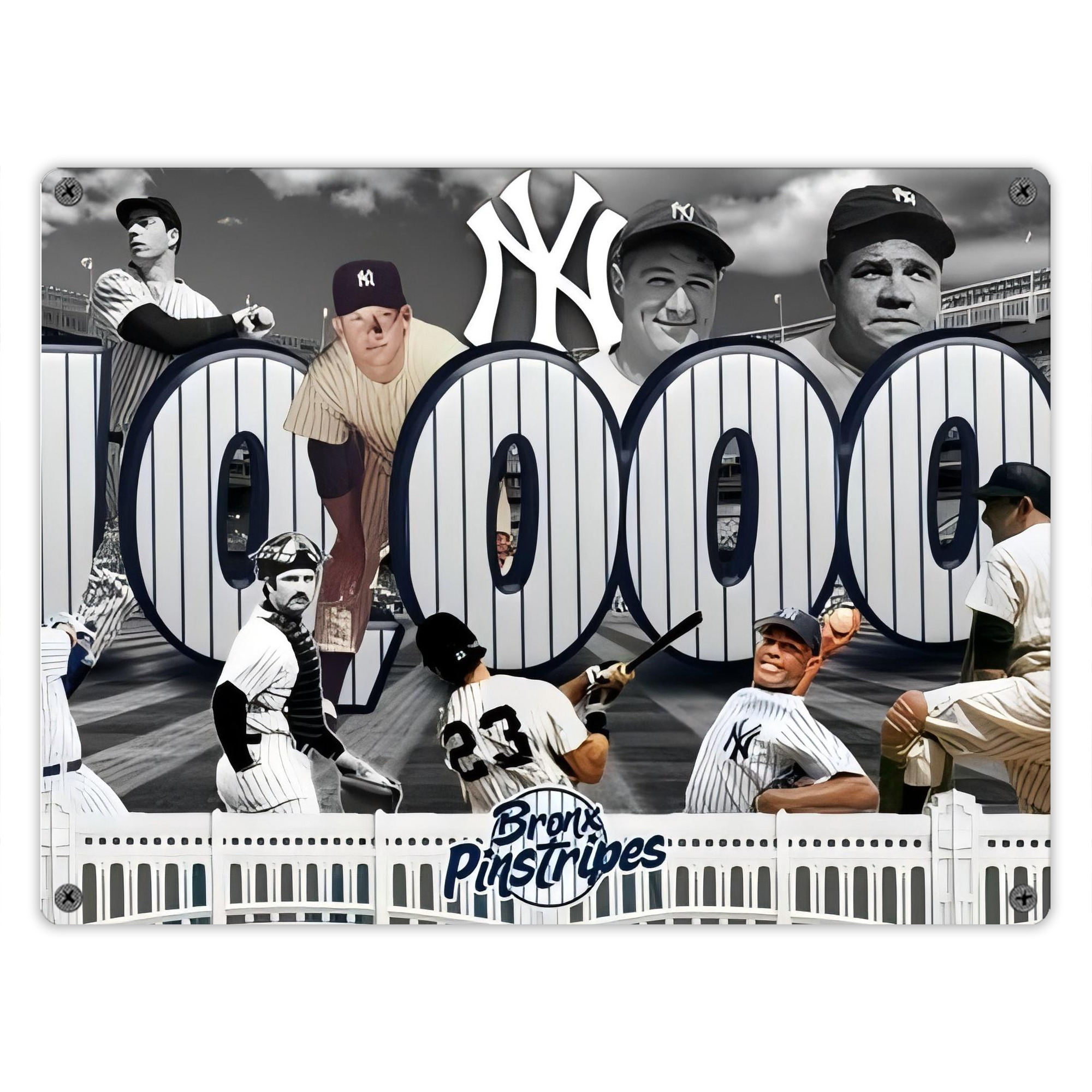 New York Yankees 357 Vintage Metal Tin Sign 16x12 – Full-Print Iron Wall Decor – Durable, Fade-Resistant – Easy To Hang – Ideal For Home, Bar, Kitchen & Office Decor