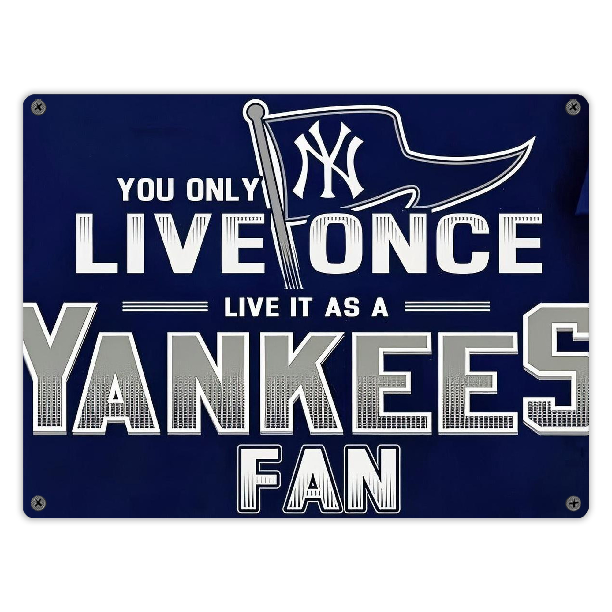 New York Yankees 362 Vintage Metal Tin Sign 16x12 – Full-Print Iron Wall Decor – Durable, Fade-Resistant – Easy To Hang – Ideal For Home, Bar, Kitchen & Office Decor
