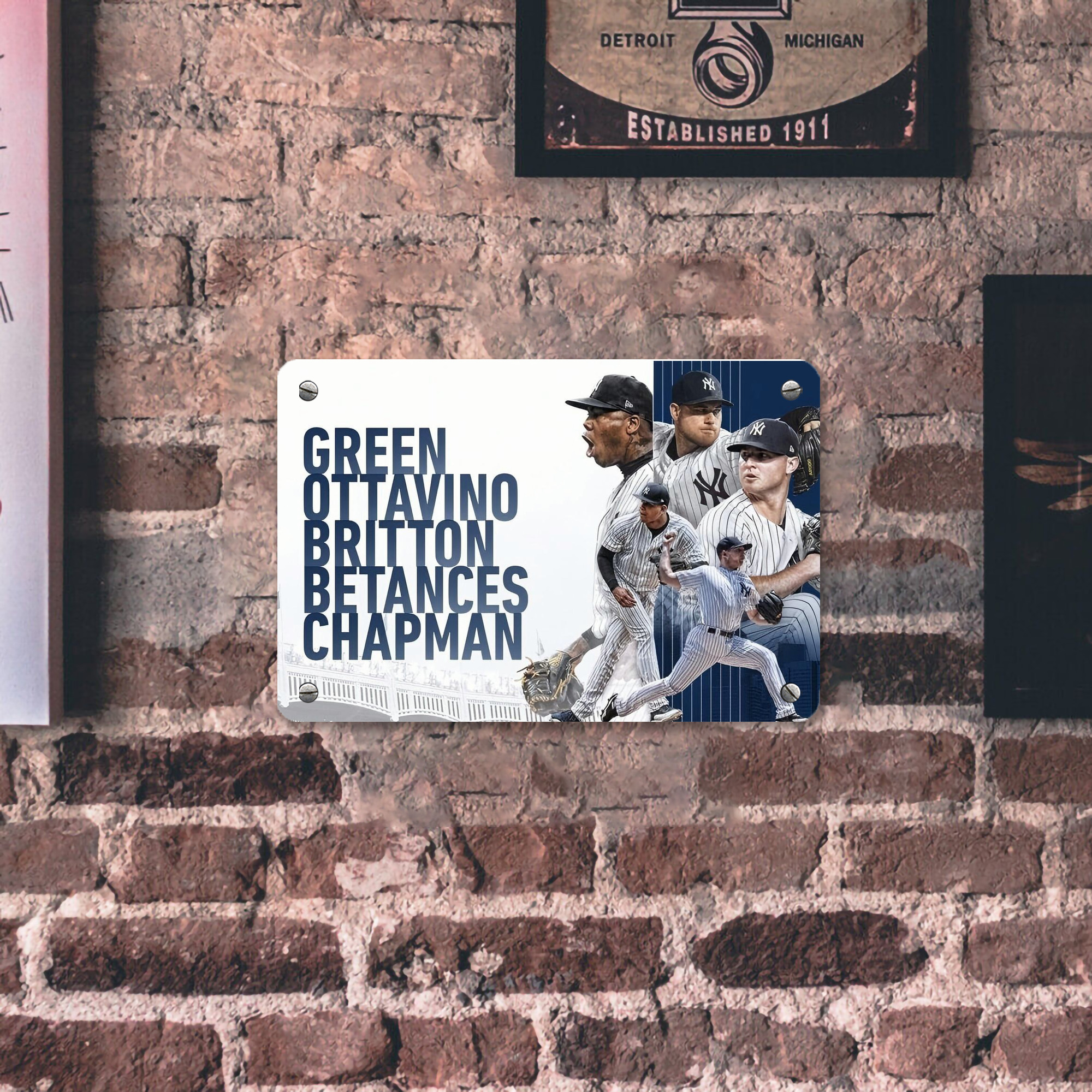 New York Yankees 249 Metal Tin Sign 12x8inch - Premium Full-Print Decorative Wall Art, Durable Rust-Resistant Metal Plaque For Living Room, Bedroom, Kitchen, Office, Bar Décor