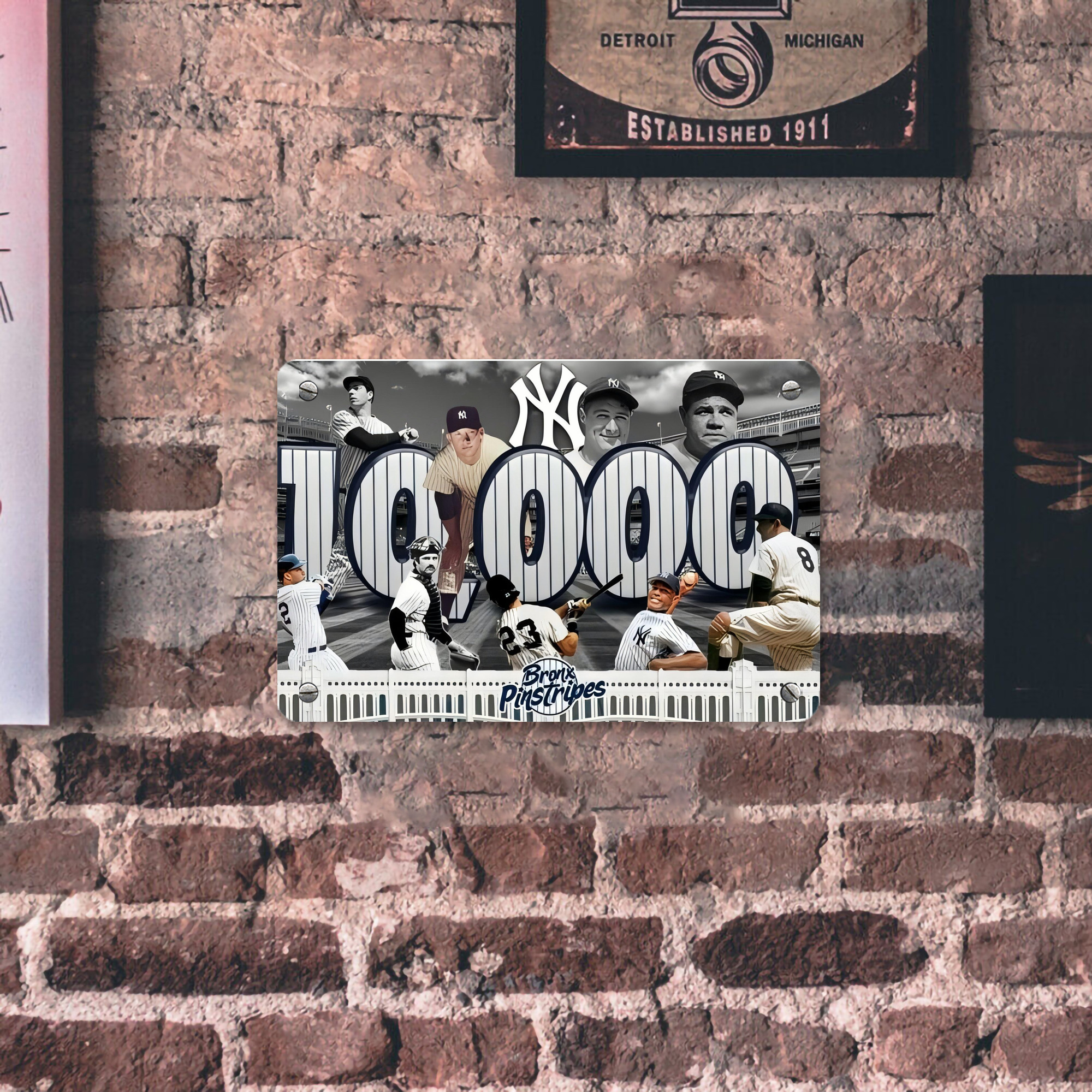 New York Yankees 357 Metal Tin Sign 12x8inch - Premium Full-Print Decorative Wall Art, Durable Rust-Resistant Metal Plaque For Living Room, Bedroom, Kitchen, Office, Bar Décor