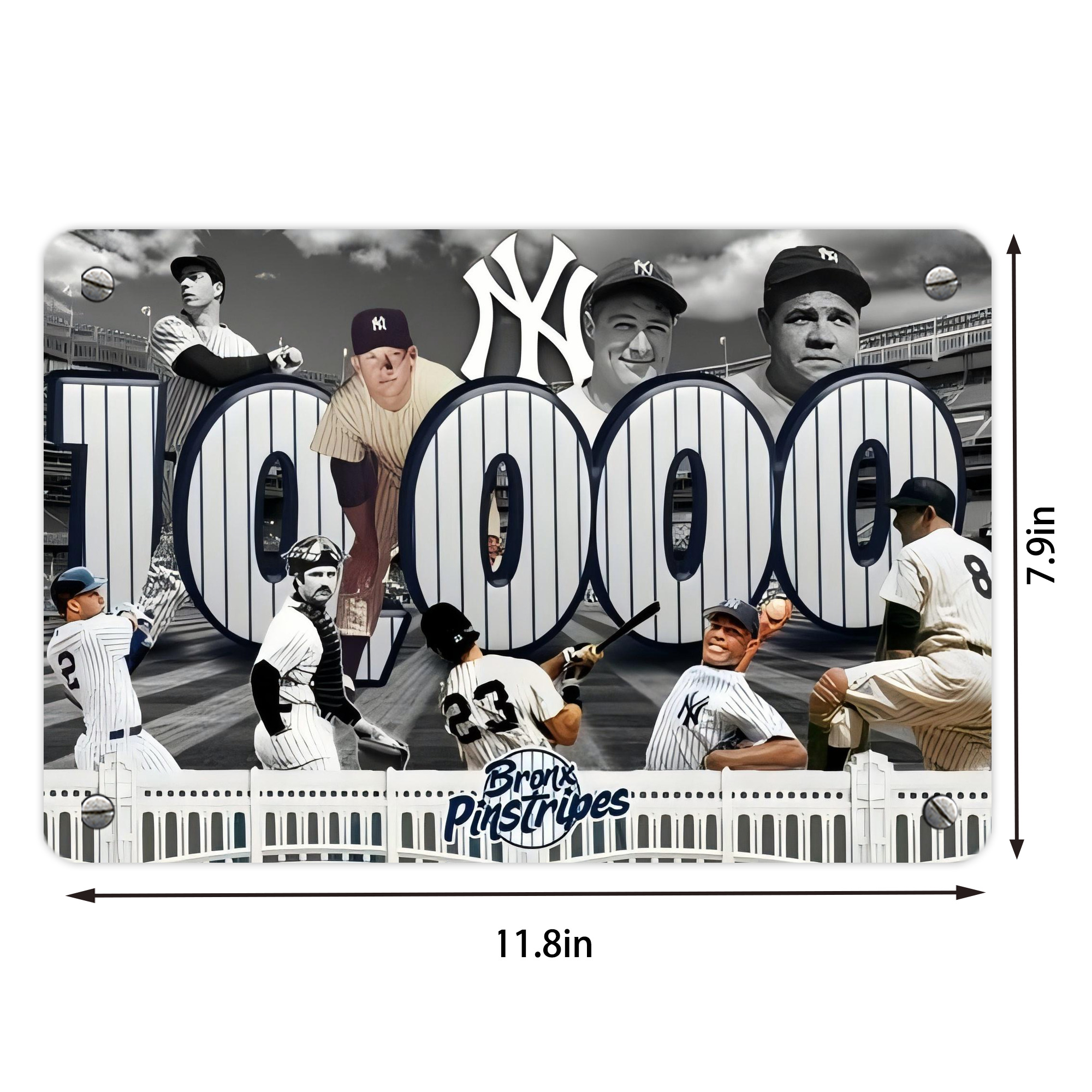 New York Yankees 357 Metal Tin Sign 12x8inch - Premium Full-Print Decorative Wall Art, Durable Rust-Resistant Metal Plaque For Living Room, Bedroom, Kitchen, Office, Bar Décor