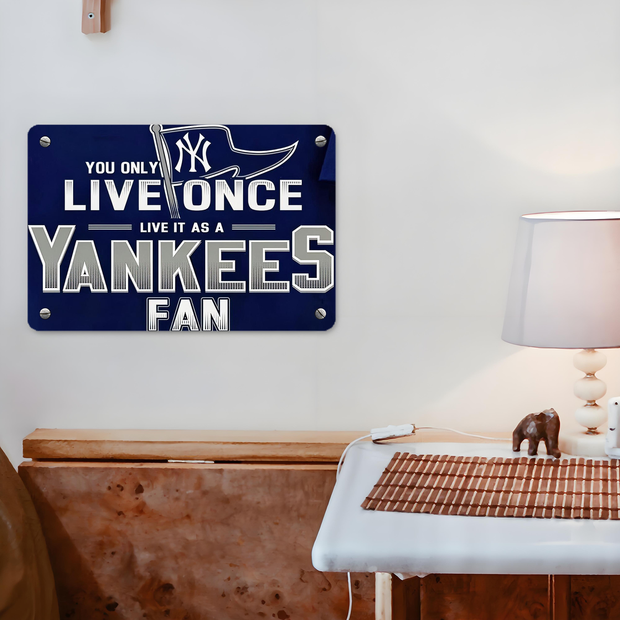 New York Yankees 362 Metal Tin Sign 12x8inch - Premium Full-Print Decorative Wall Art, Durable Rust-Resistant Metal Plaque For Living Room, Bedroom, Kitchen, Office, Bar Décor