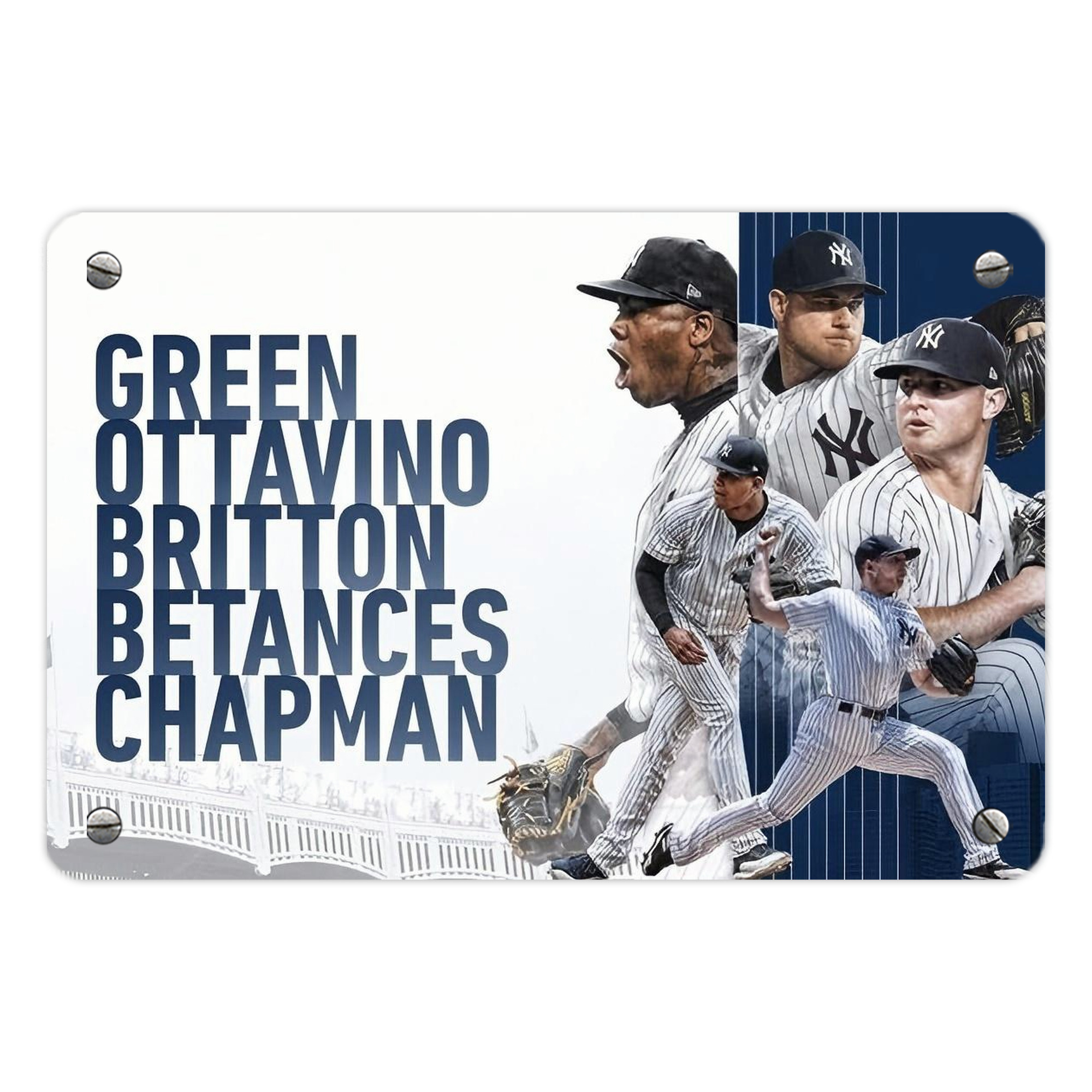 New York Yankees 249 Metal Tin Sign 12x8inch - Premium Full-Print Decorative Wall Art, Durable Rust-Resistant Metal Plaque For Living Room, Bedroom, Kitchen, Office, Bar Décor