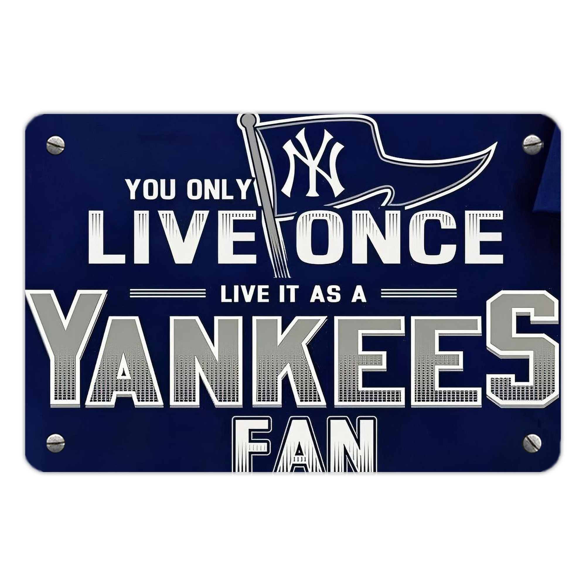 New York Yankees 362 Metal Tin Sign 12x8inch - Premium Full-Print Decorative Wall Art, Durable Rust-Resistant Metal Plaque For Living Room, Bedroom, Kitchen, Office, Bar Décor