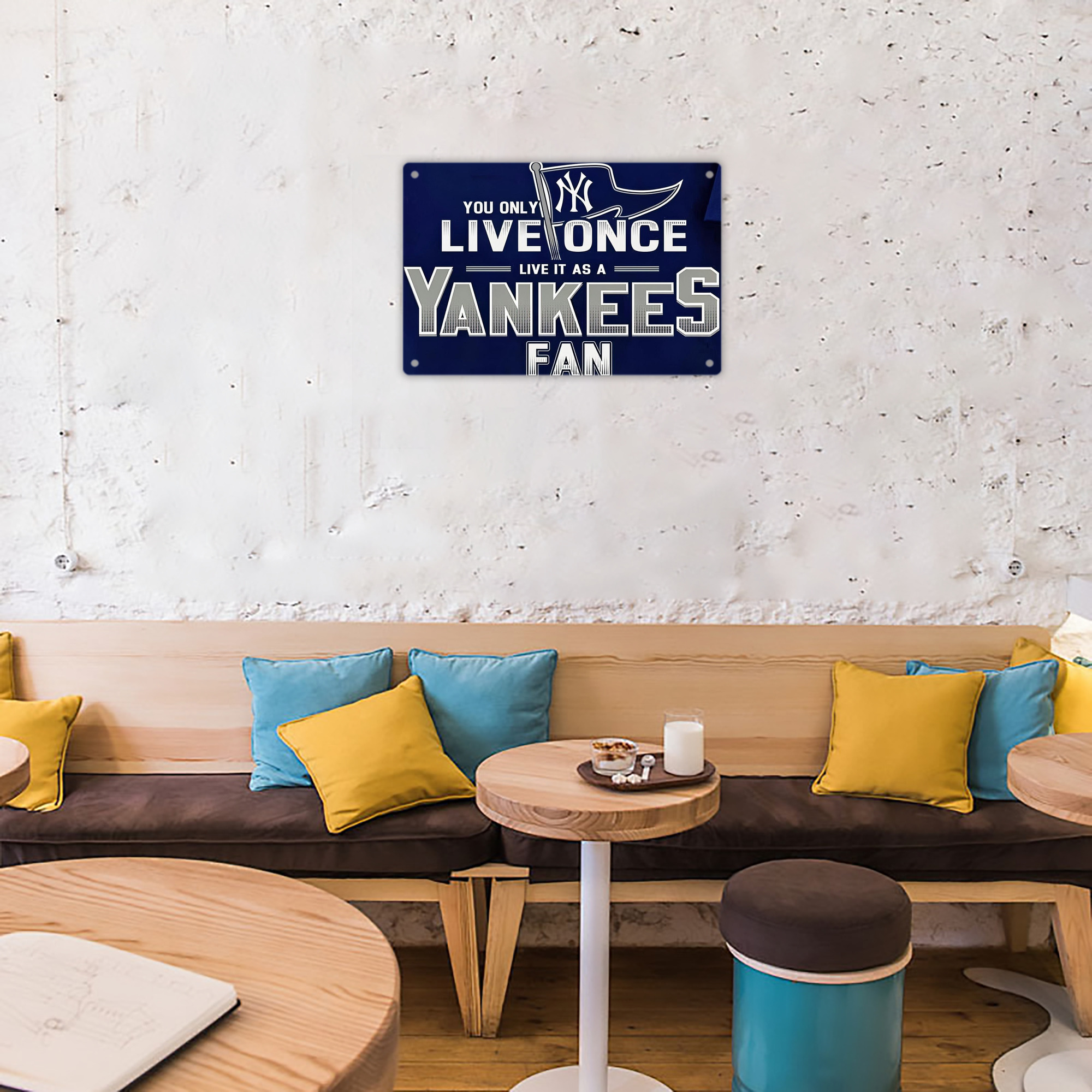 New York Yankees 362 Decorative Aluminum Plaque – Horizontal Design – Durable, Stylish, Easy To Install – Ideal For Home, Office, Bar, And More