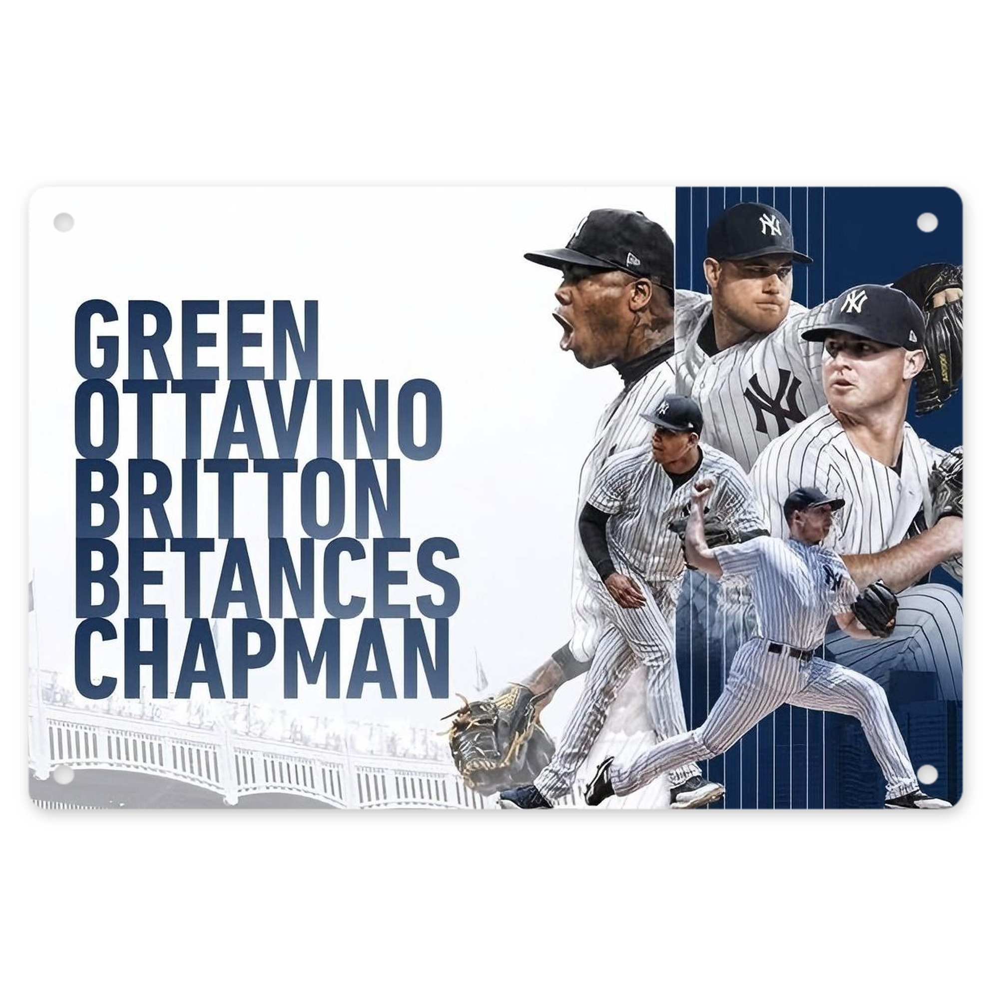 New York Yankees 249 Decorative Aluminum Plaque – Horizontal Design – Durable, Stylish, Easy To Install – Ideal For Home, Office, Bar, And More