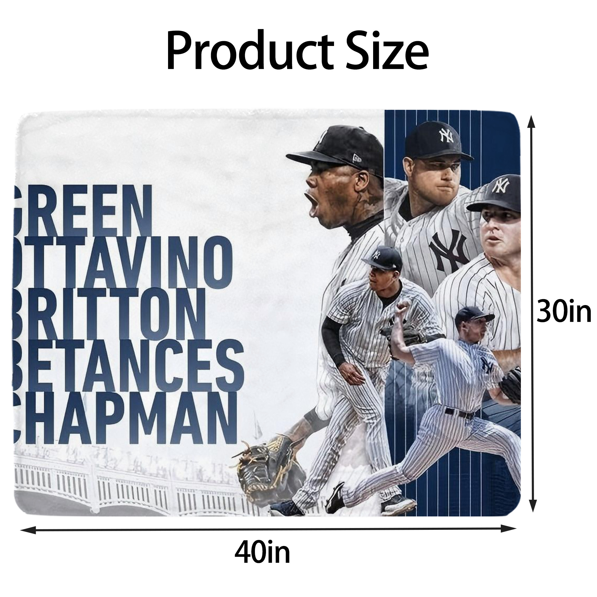 New York Yankees 249 Soft Plush Fleece Blanket 30x40 Inch - 300GSM Flannel, Ultra Soft & Warm, Lightweight & Durable, Perfect For Kids, Adults, Couch, Bed, Camping, Travel, Gift For Family & Friends