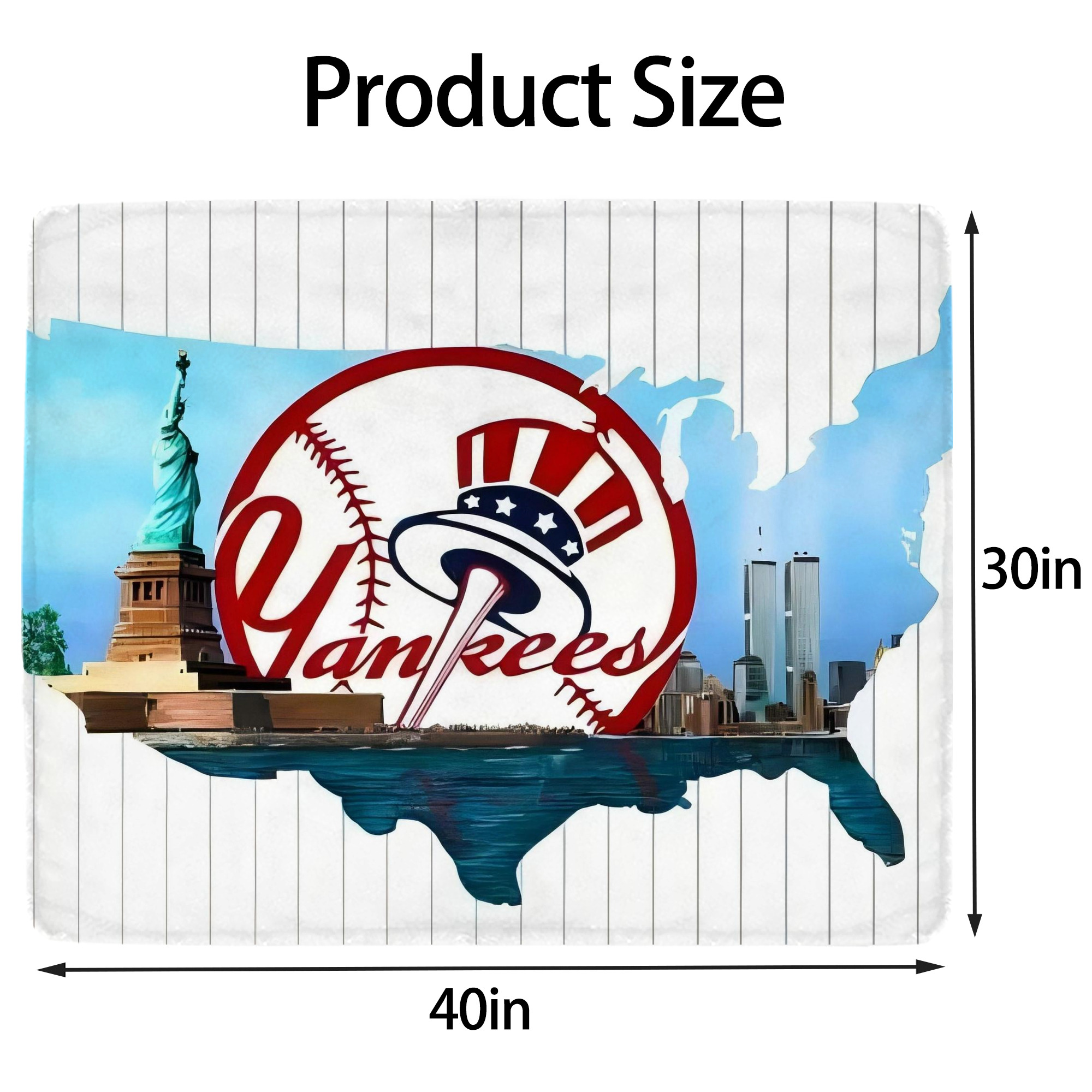 New York Yankees 352 Soft Plush Fleece Blanket 30x40 Inch - 300GSM Flannel, Ultra Soft & Warm, Lightweight & Durable, Perfect For Kids, Adults, Couch, Bed, Camping, Travel, Gift For Family & Friends