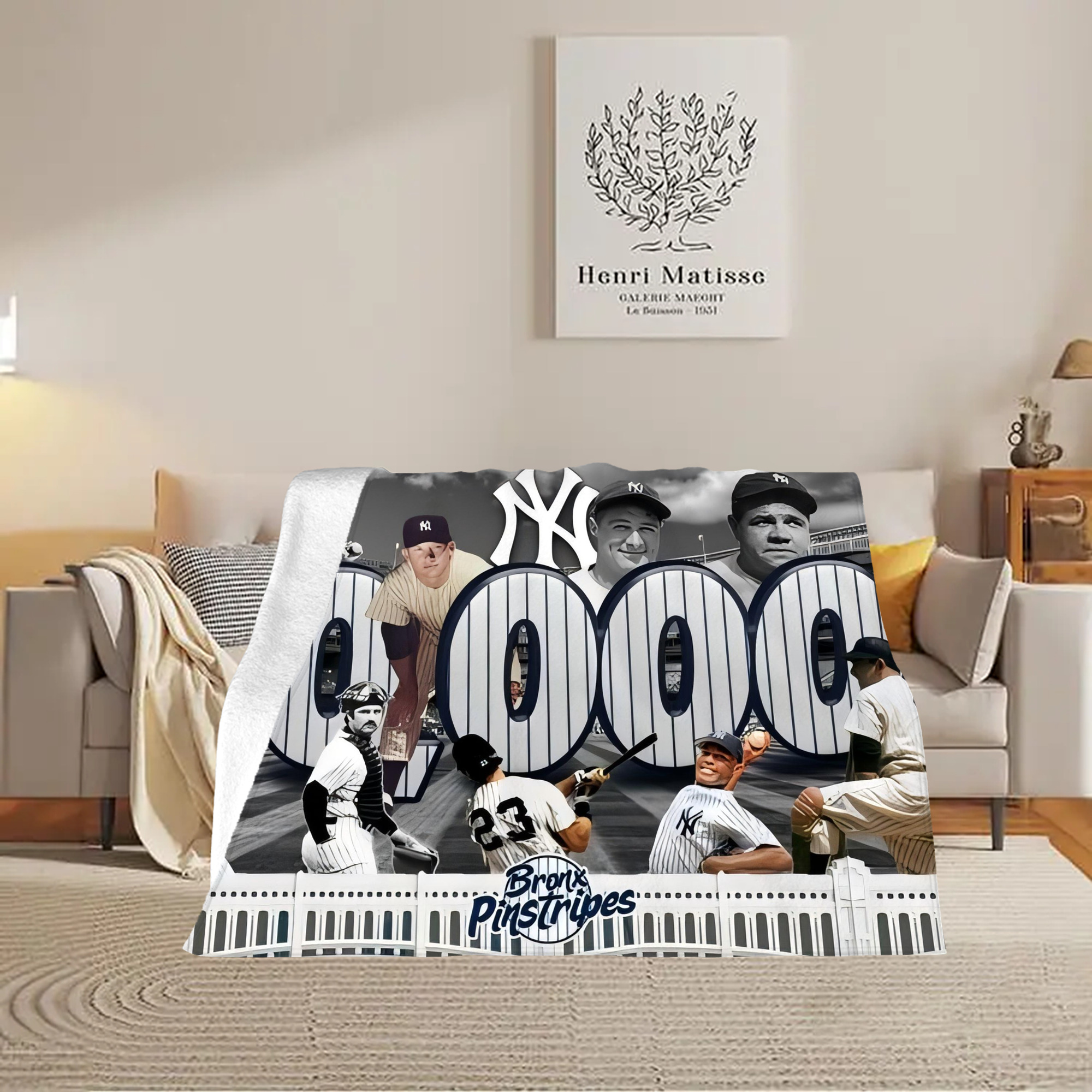 New York Yankees 357 Soft Plush Fleece Blanket 30x40 Inch - 300GSM Flannel, Ultra Soft & Warm, Lightweight & Durable, Perfect For Kids, Adults, Couch, Bed, Camping, Travel, Gift For Family & Friends